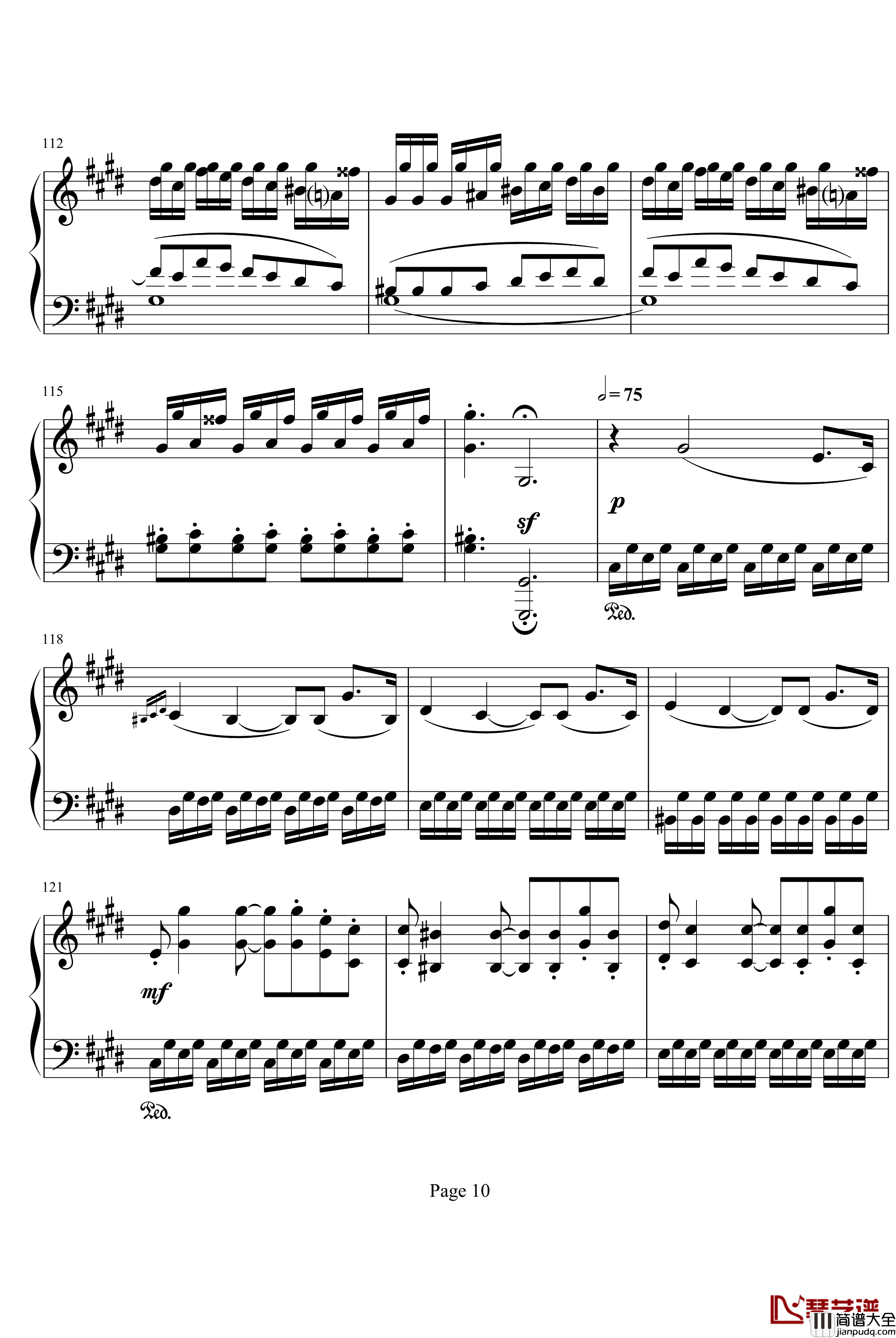 月光奏鸣曲第三乐章钢琴谱_贝多芬_beethoven
