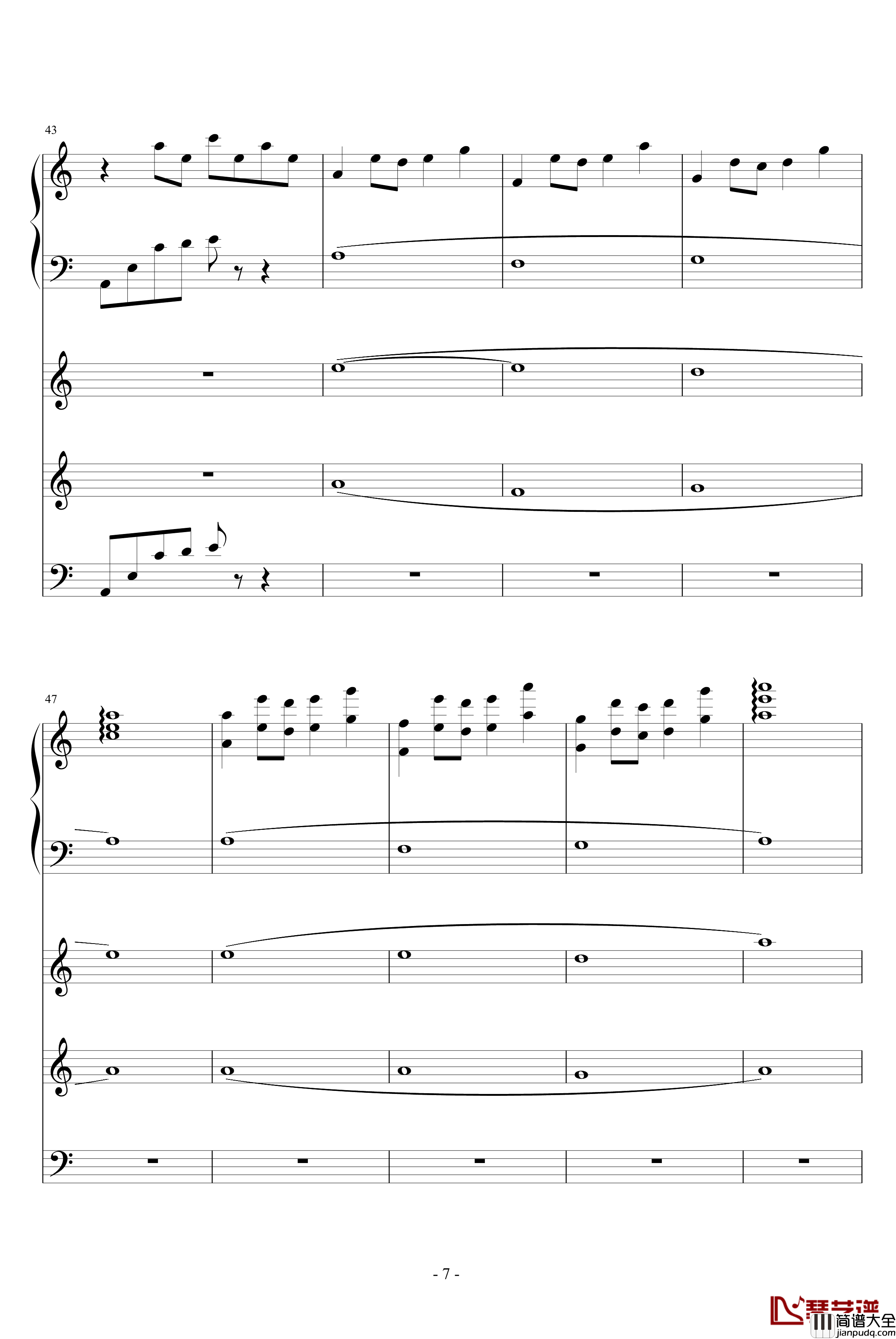 寻秦记插曲钢琴谱_赵国公主_影视