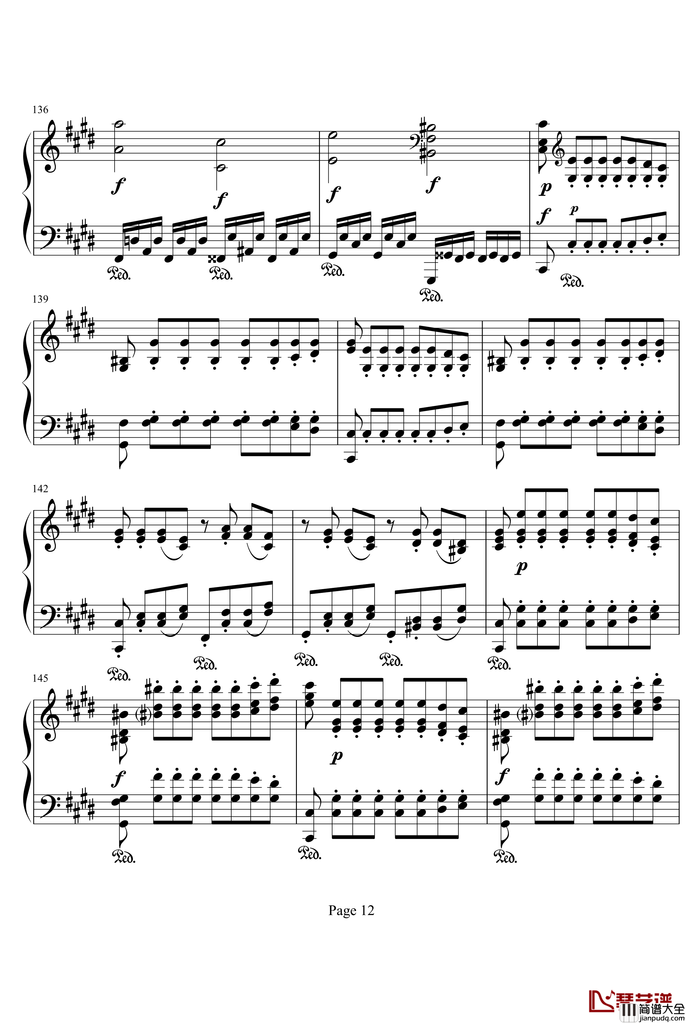 月光奏鸣曲第三乐章钢琴谱_贝多芬_beethoven