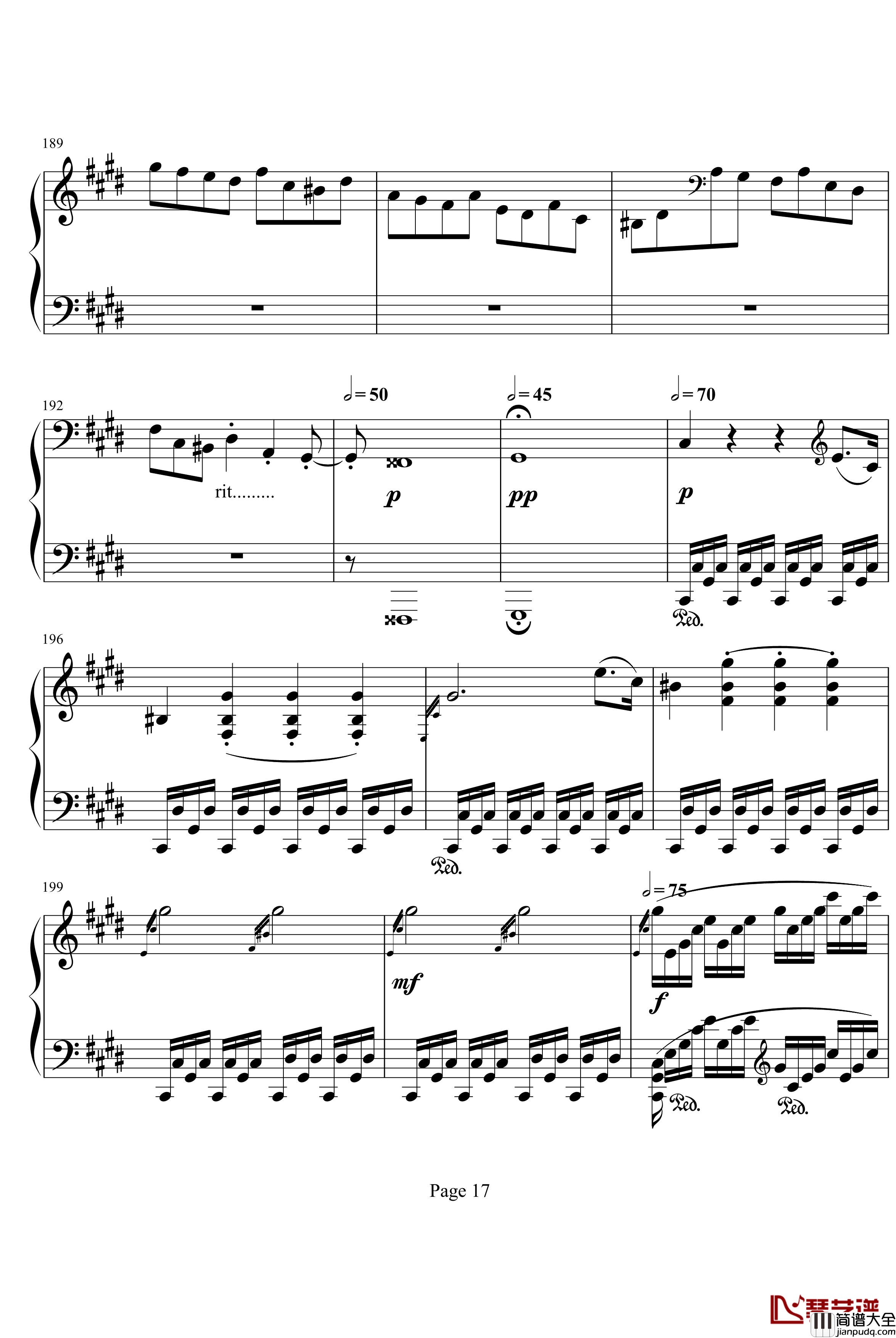月光奏鸣曲第三乐章钢琴谱_贝多芬_beethoven