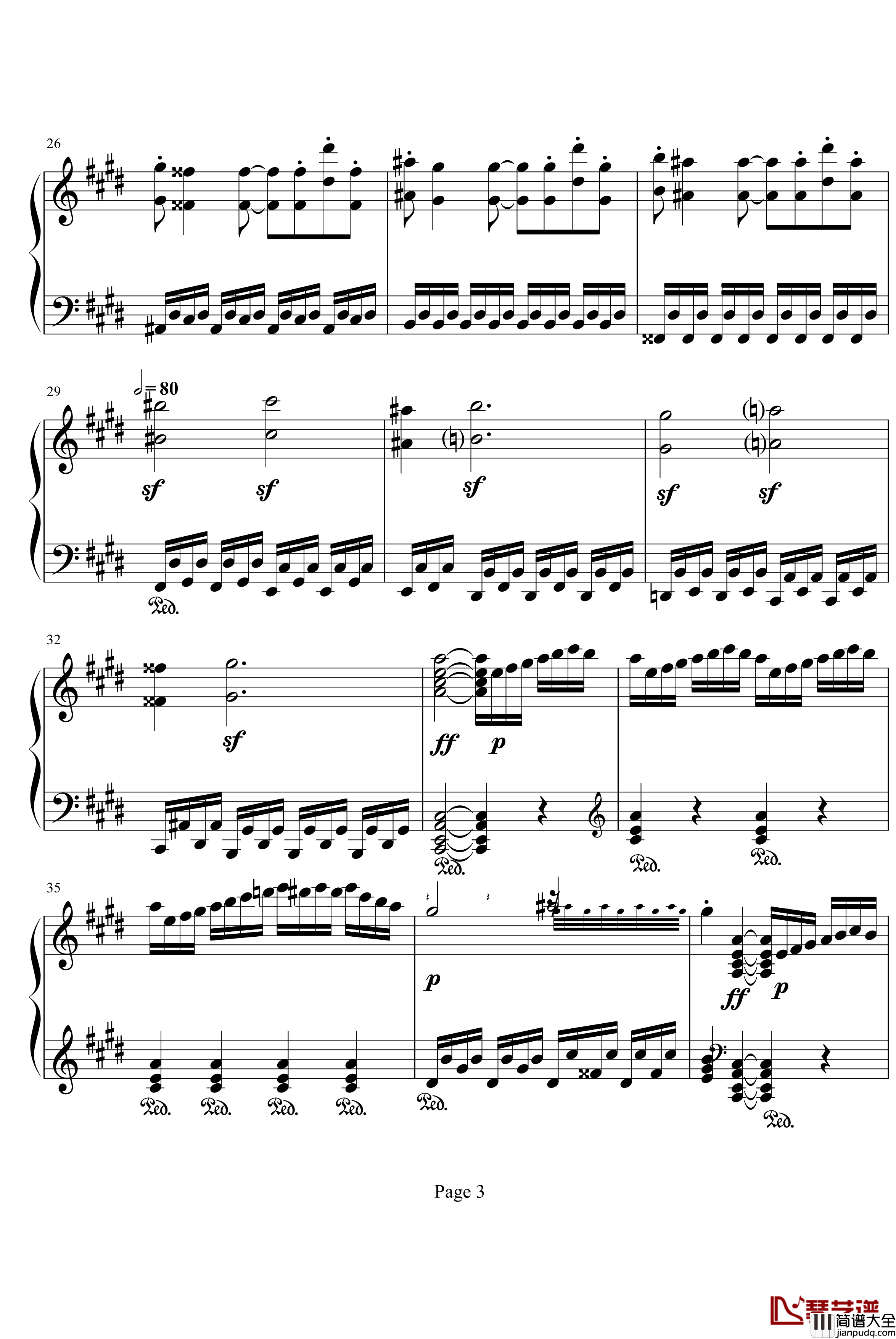 月光奏鸣曲第三乐章钢琴谱_贝多芬_beethoven
