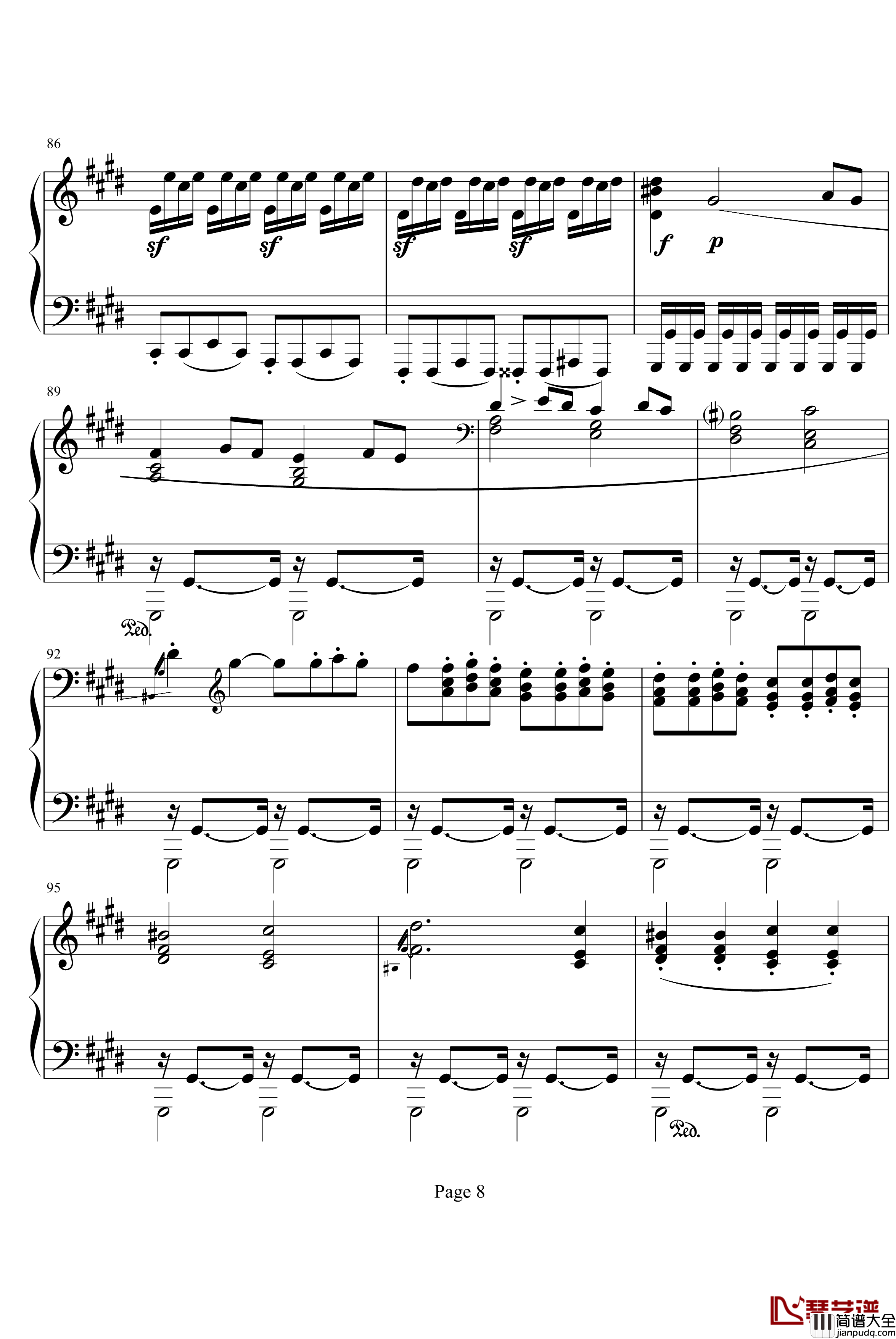 月光奏鸣曲第三乐章钢琴谱_贝多芬_beethoven