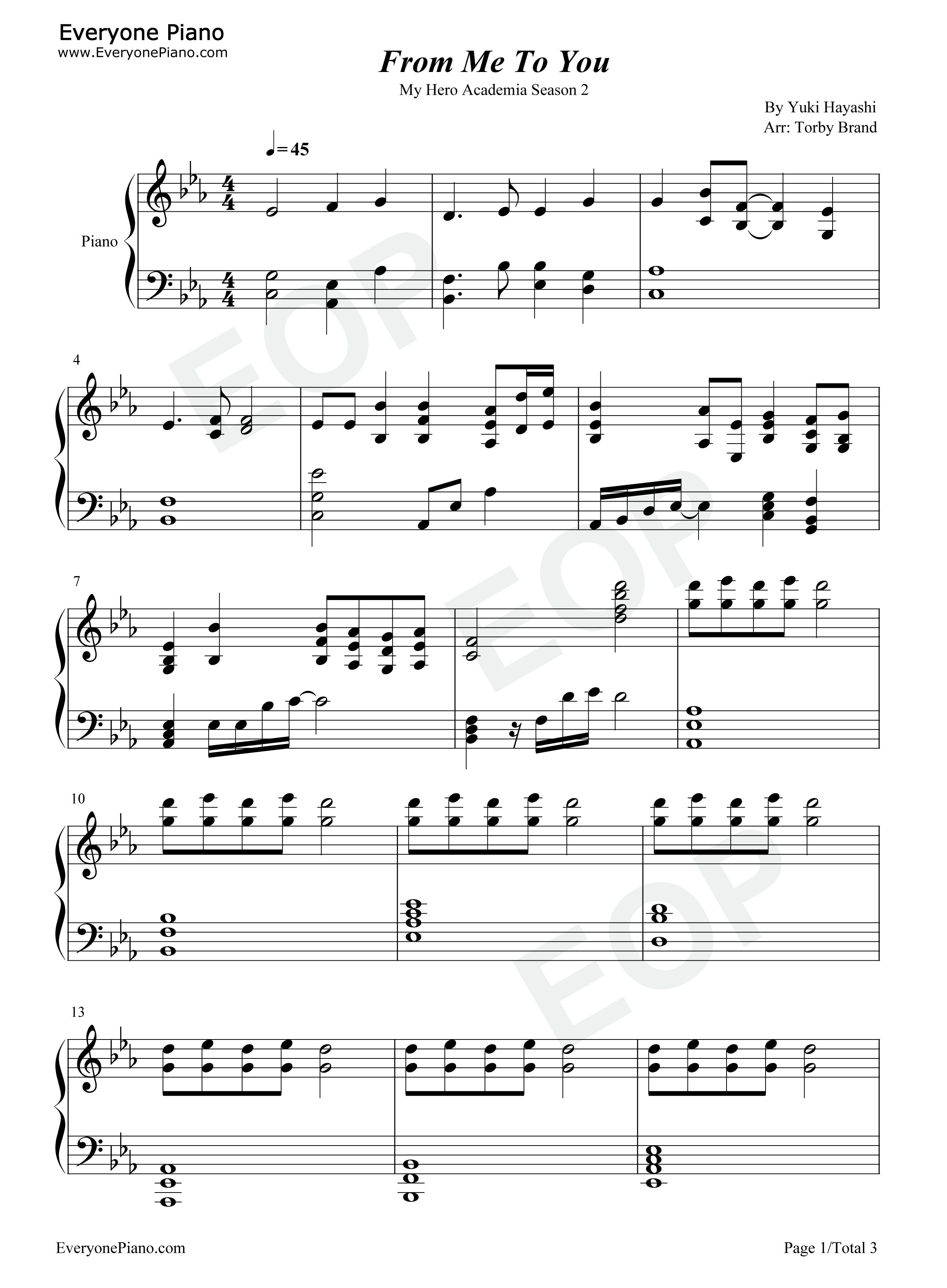 From_Me_To_You钢琴谱_林友树_林ゆうき