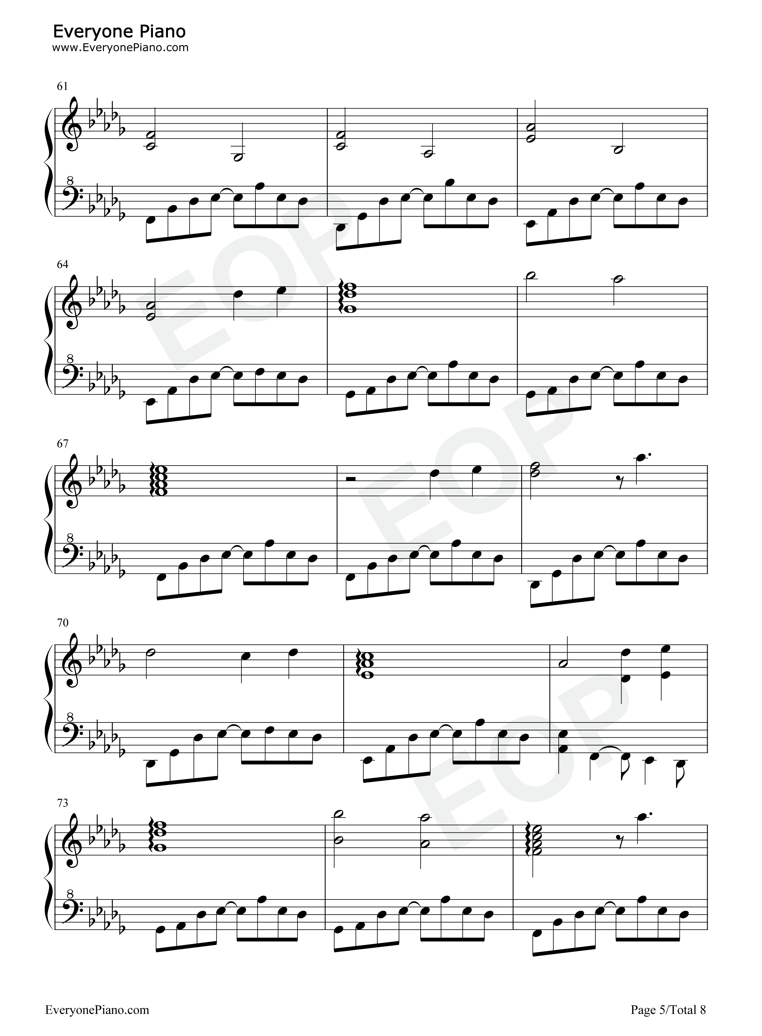 心之泉钢琴谱_DEEMO