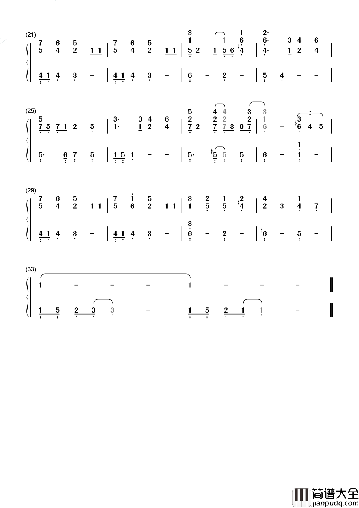 A_Whole_New_World(我们的新世界)简谱__Nick_Lachey_/Jessica_Simpson__迪斯尼动画电影阿拉丁的主题曲
