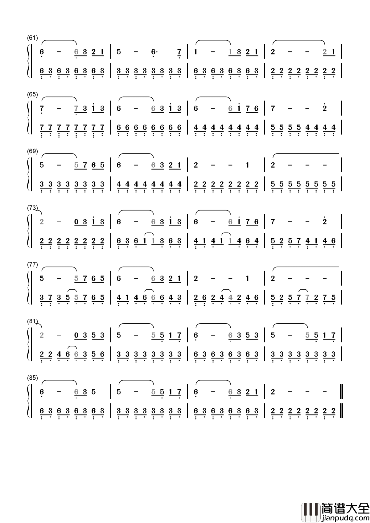 Here_We_Are_Again简谱_喜剧之王插曲,从此山水再相逢