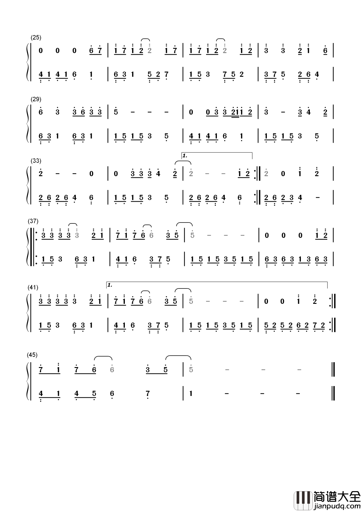Yesterday_Once_More简谱__Carpenters__奥斯卡百年经典,忍不住单曲循环很多遍