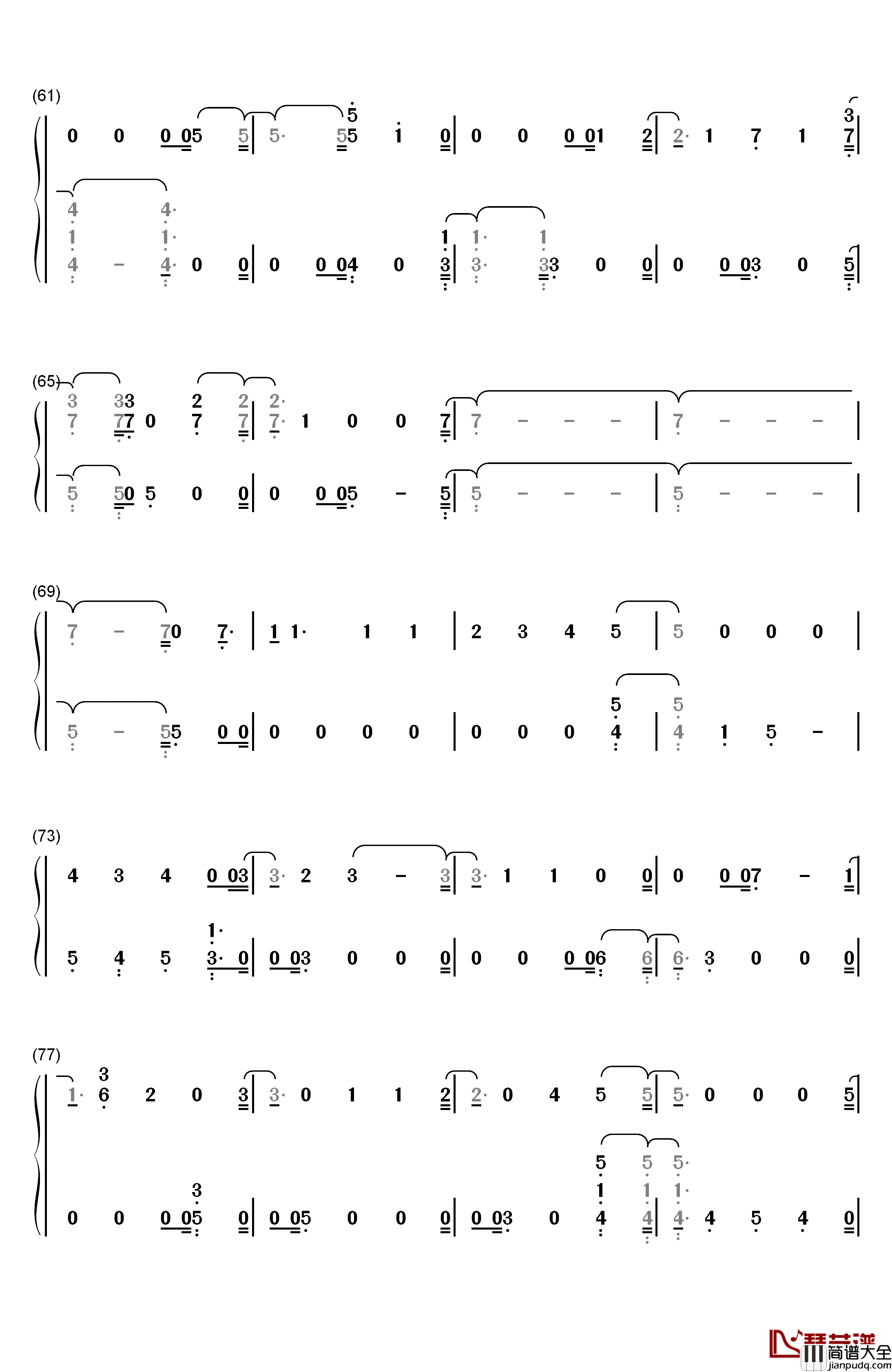 Crystal_Snow钢琴简谱_数字双手_防弹少年团