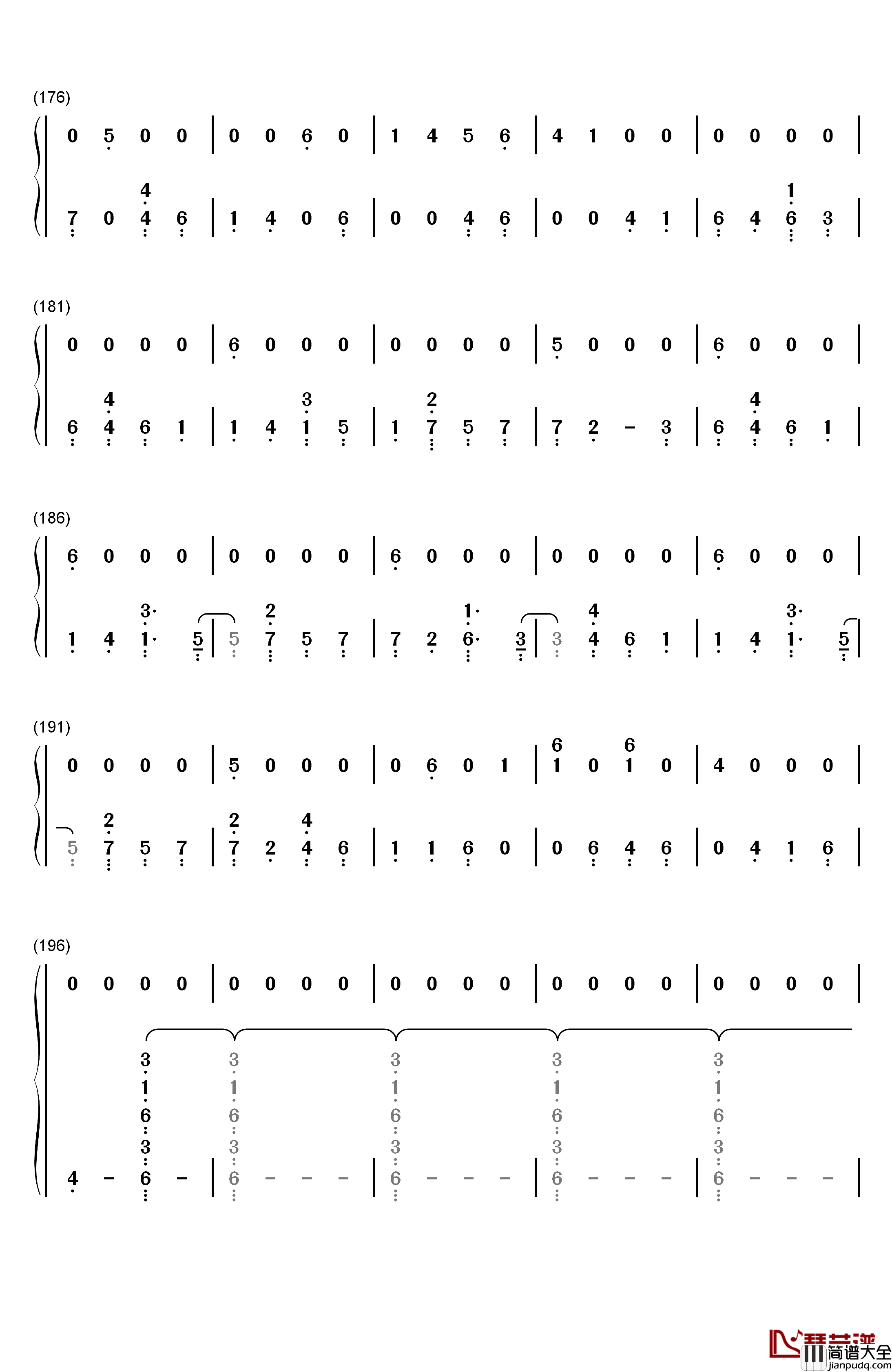 Don't_Give_In钢琴简谱_数字双手_Snow_Patrol