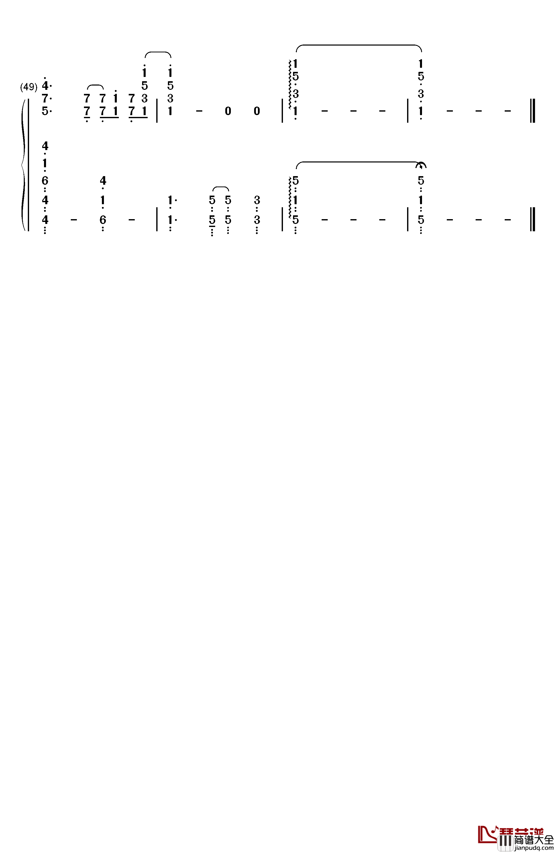 トナリアウ钢琴简谱_数字双手_THE_ORAL_CIGARETTES