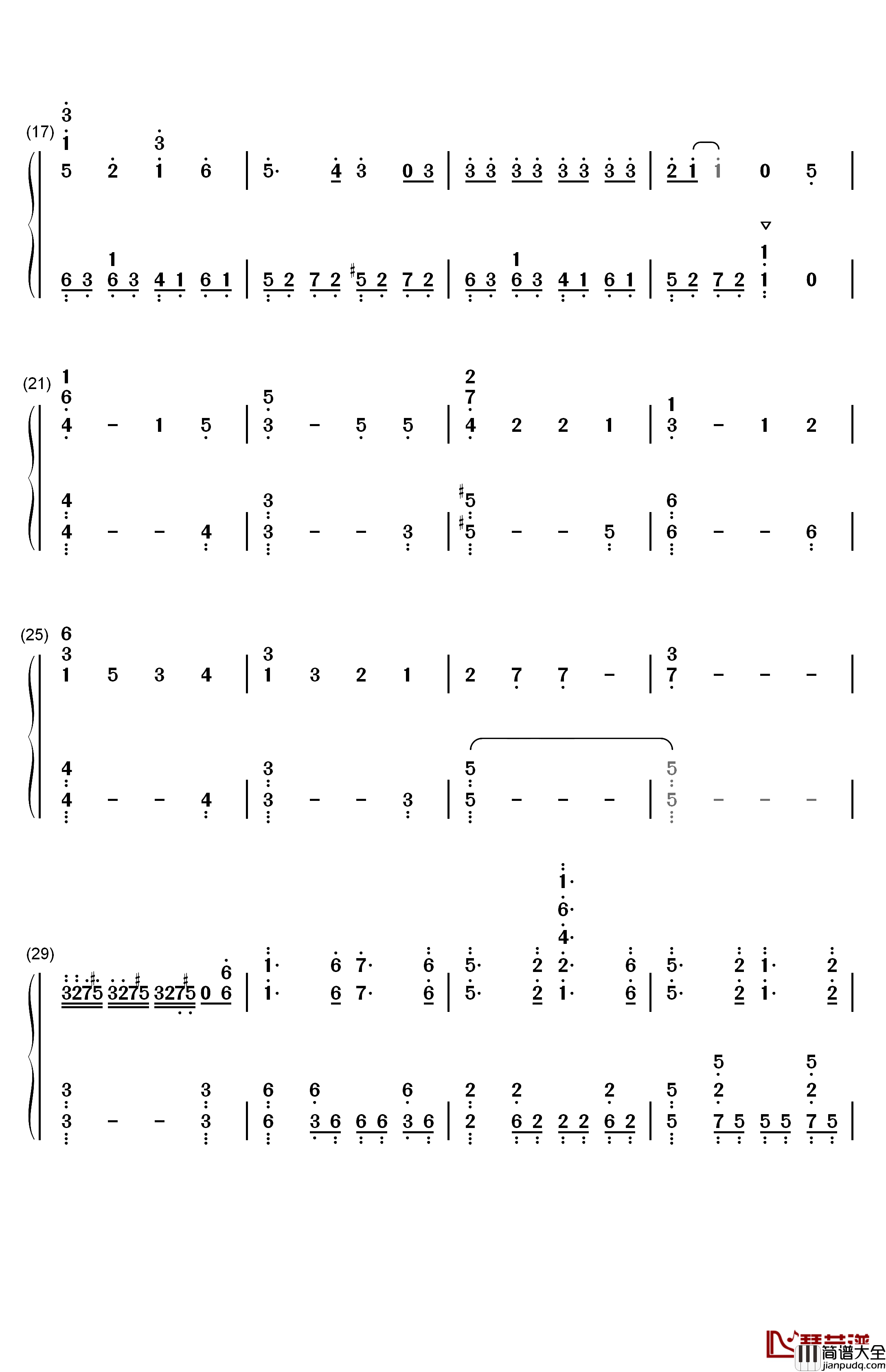 インフェルノ钢琴简谱_数字双手_Mrs._GREEN_APPLE