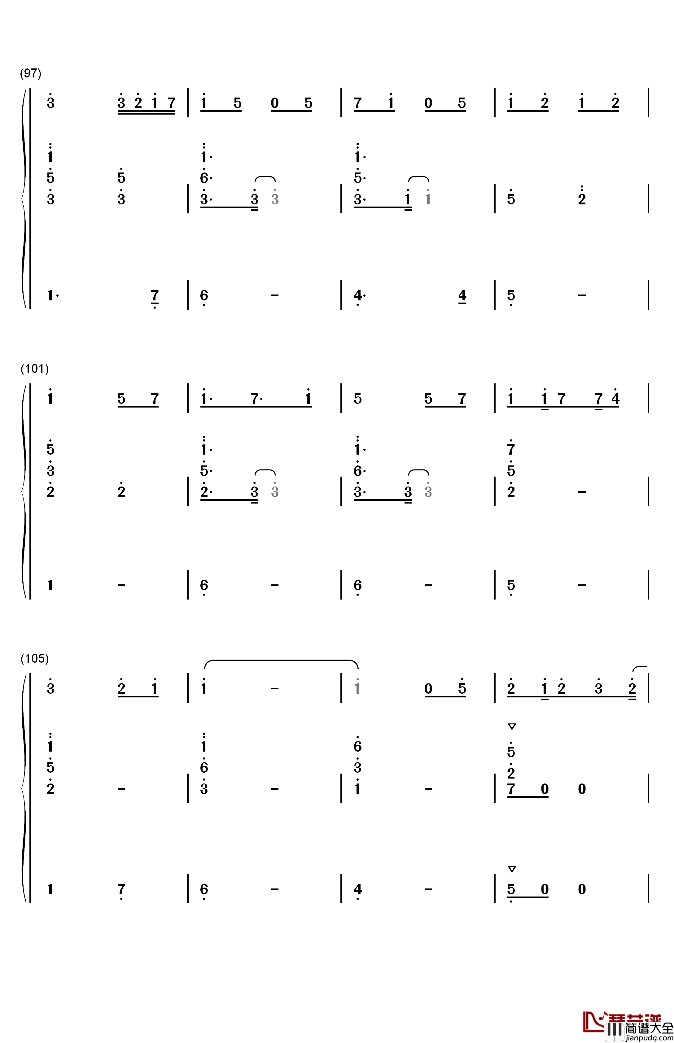 最后的旅行钢琴简谱_数字双手_Rainton桐