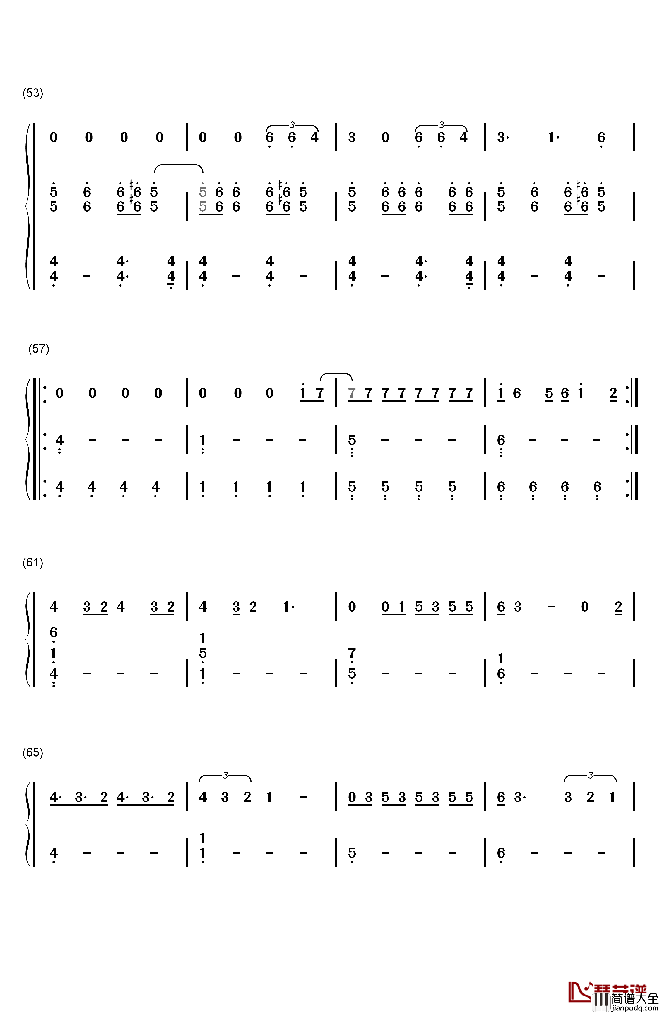Dont_Let_Me_Down(三声部)钢琴简谱_数字双手_The_Chainsmokers