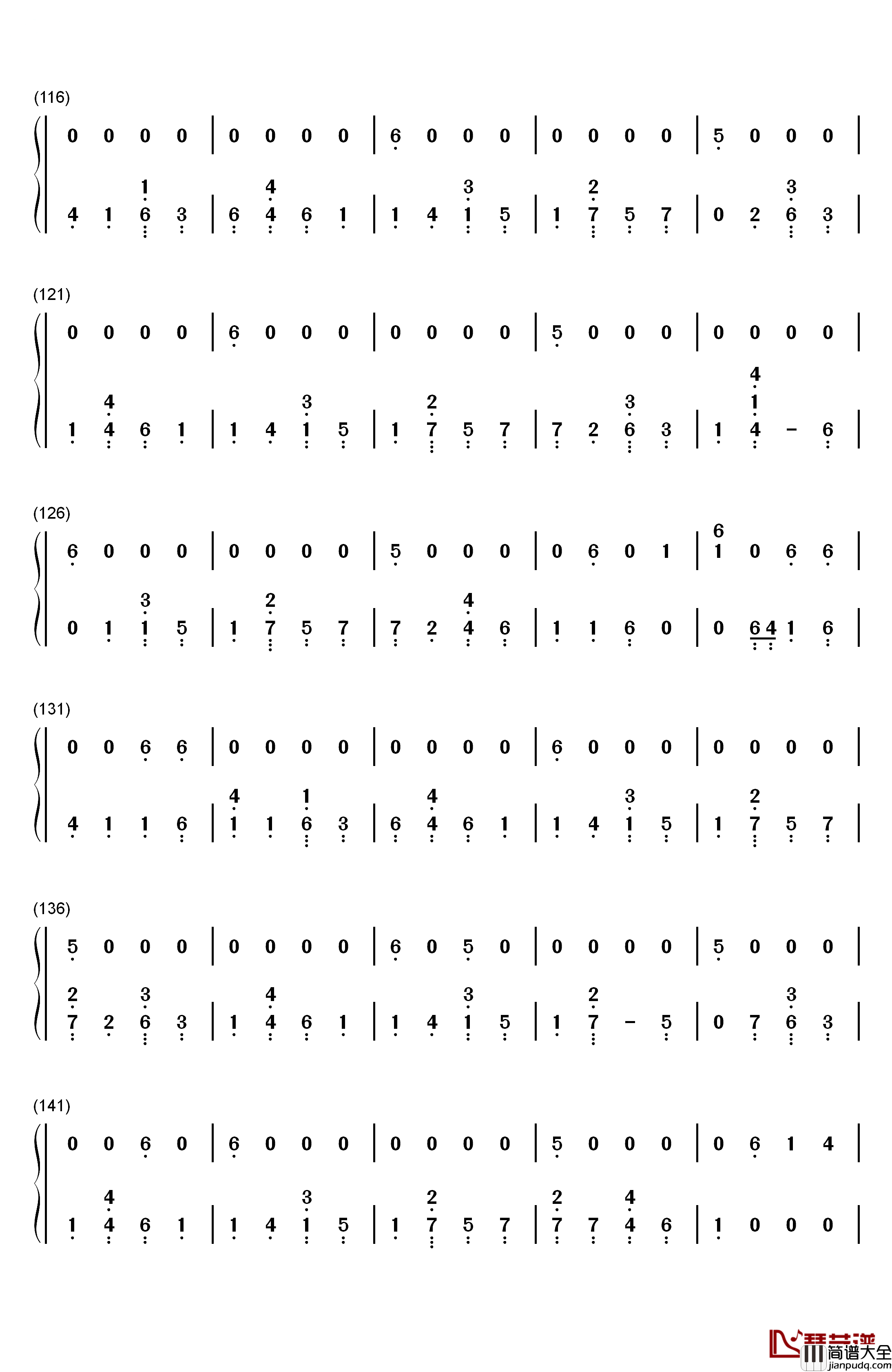 Don't_Give_In钢琴简谱_数字双手_Snow_Patrol