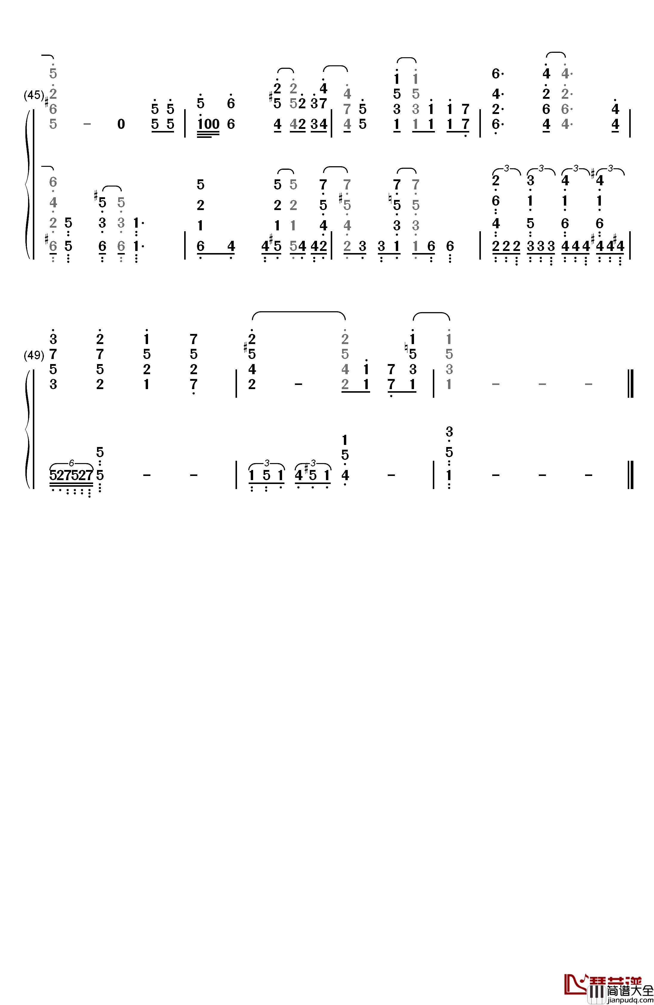 えんどろ~る钢琴简谱_数字双手_勇者Party