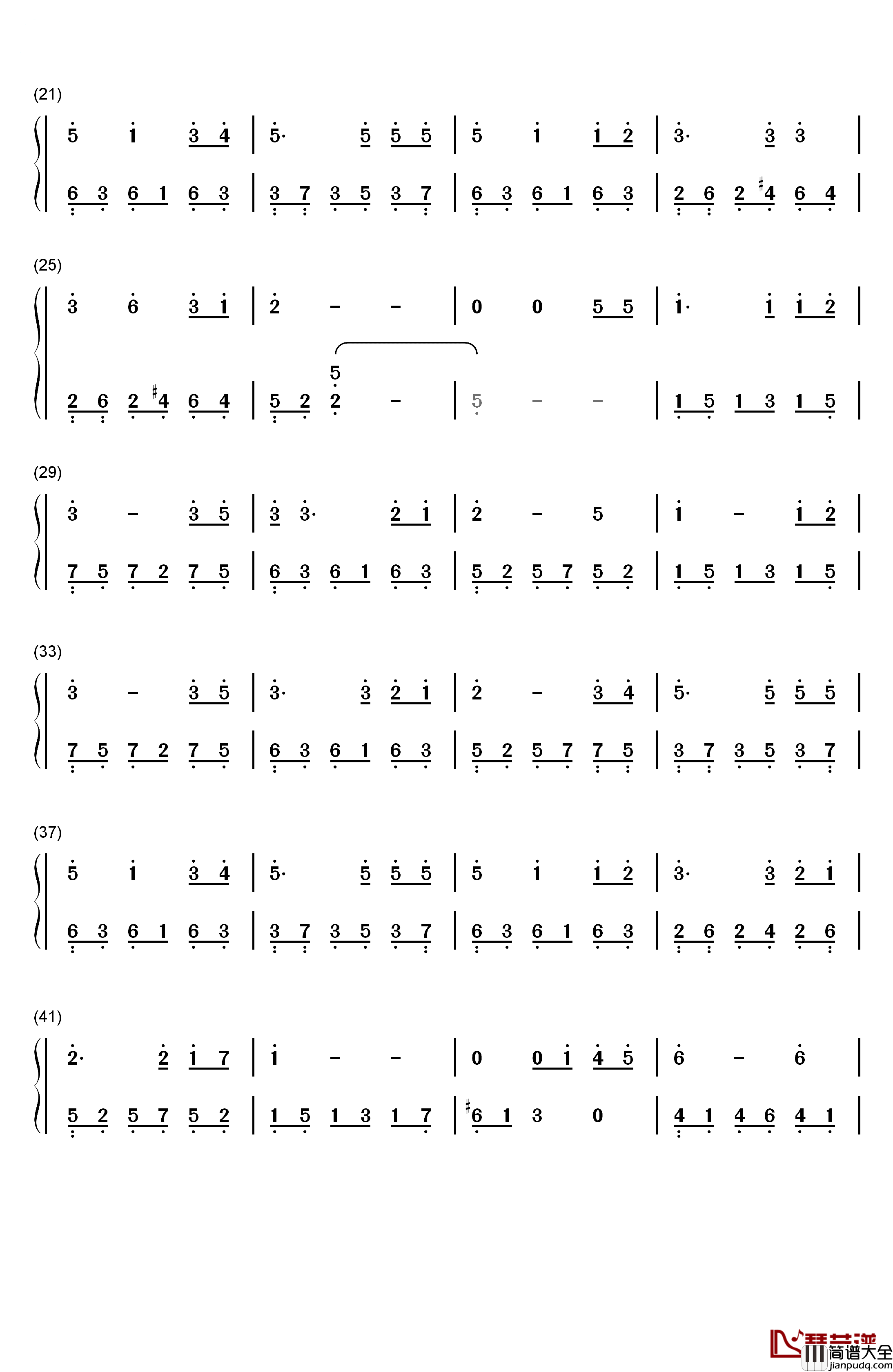 向日葵之家的圆舞曲钢琴简谱_数字双手_藤泽麻衣__久石让_宫崎骏