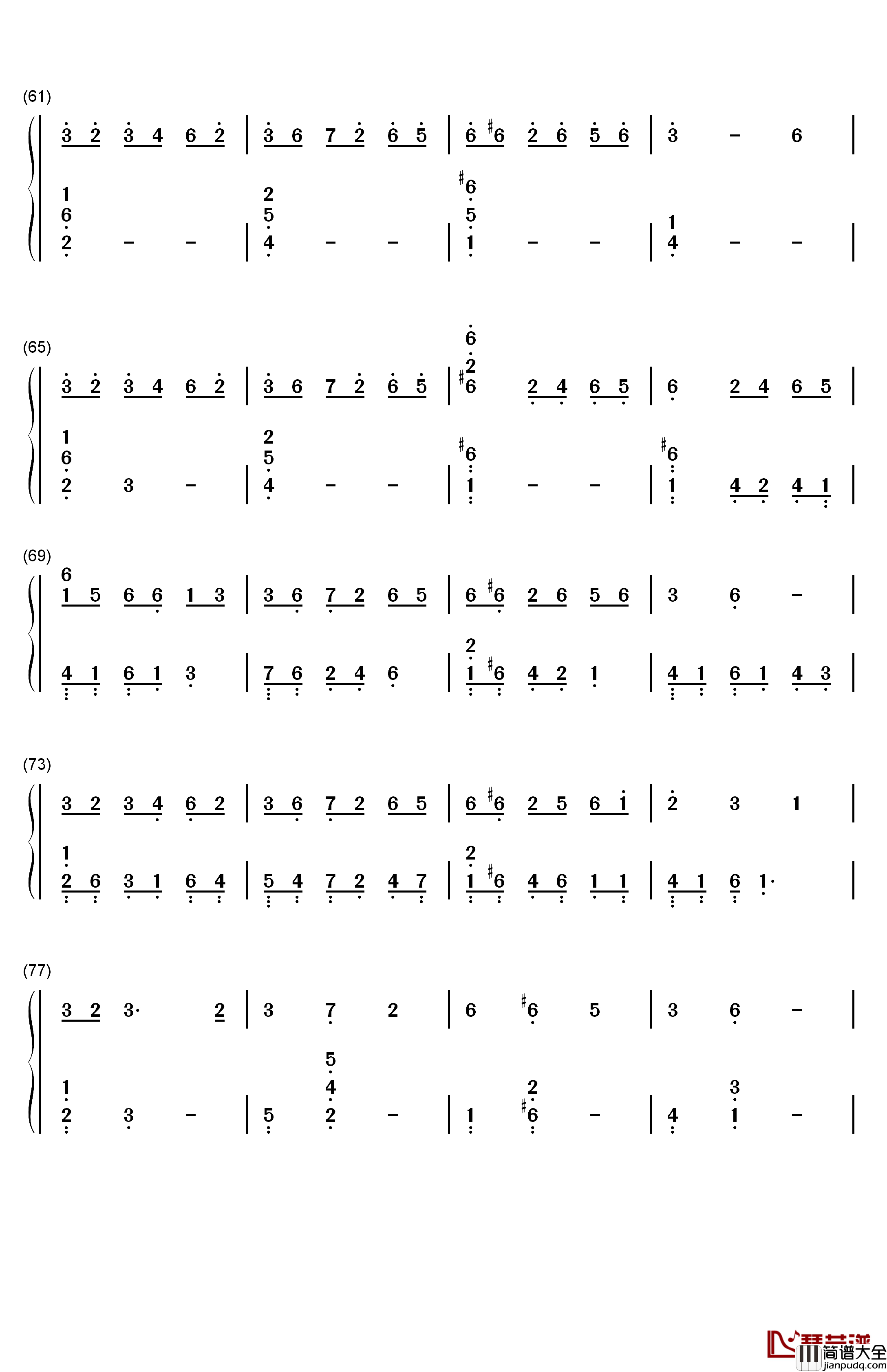 f_l_o_w_e_r钢琴简谱_数字双手_李闰珉