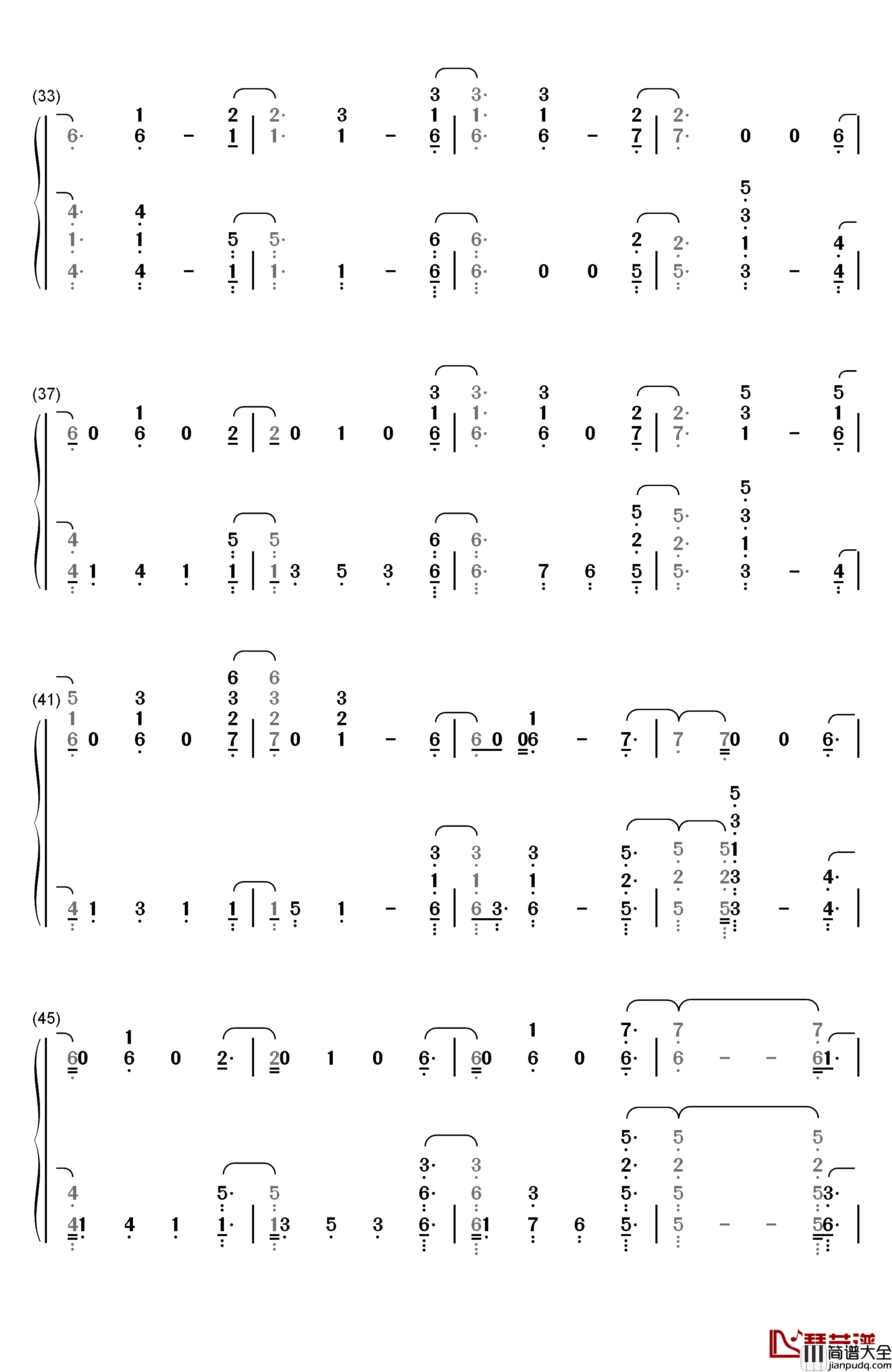 Ashes钢琴简谱_数字双手_Céline_Dion