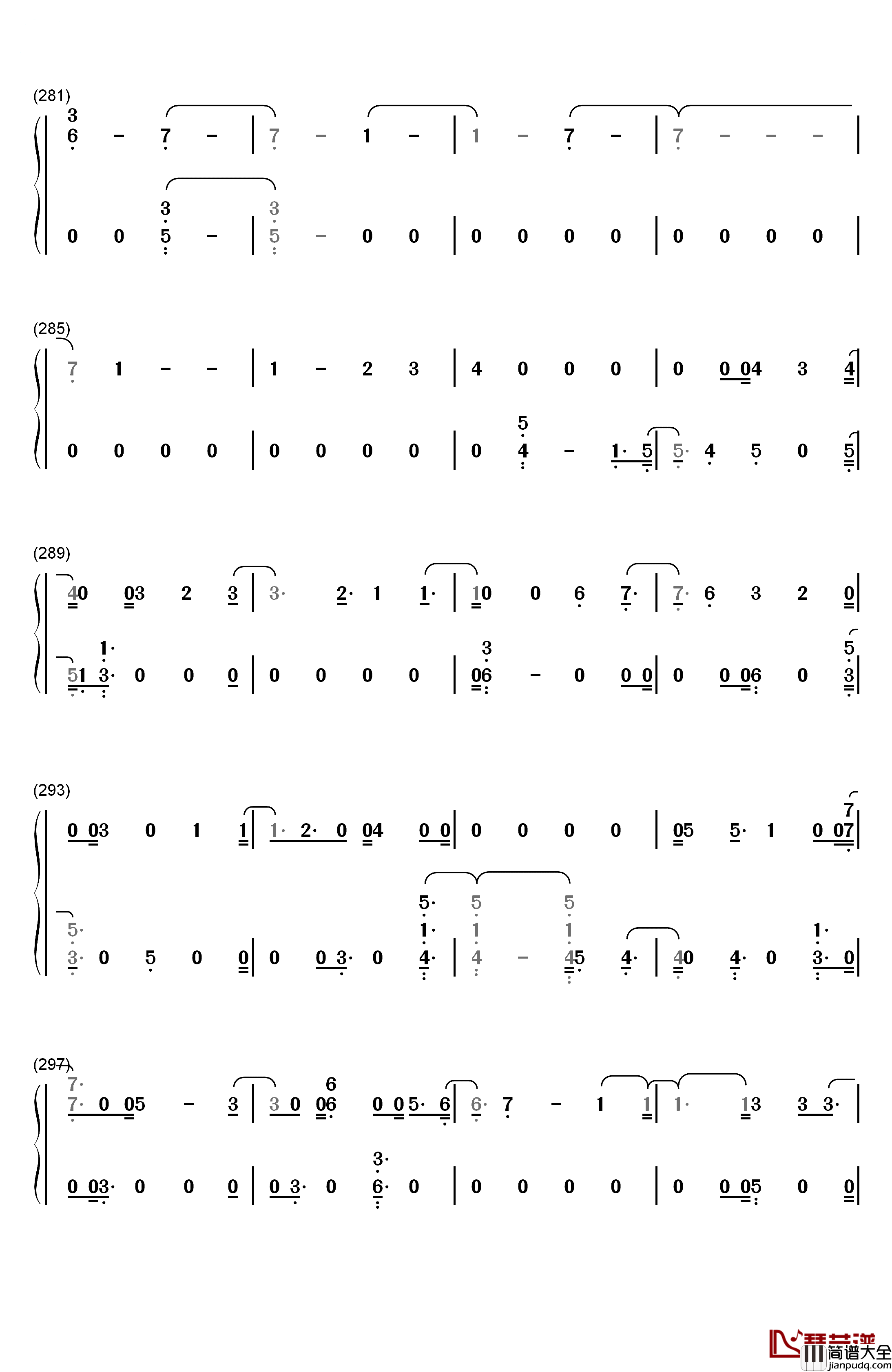 Crystal_Snow钢琴简谱_数字双手_防弹少年团