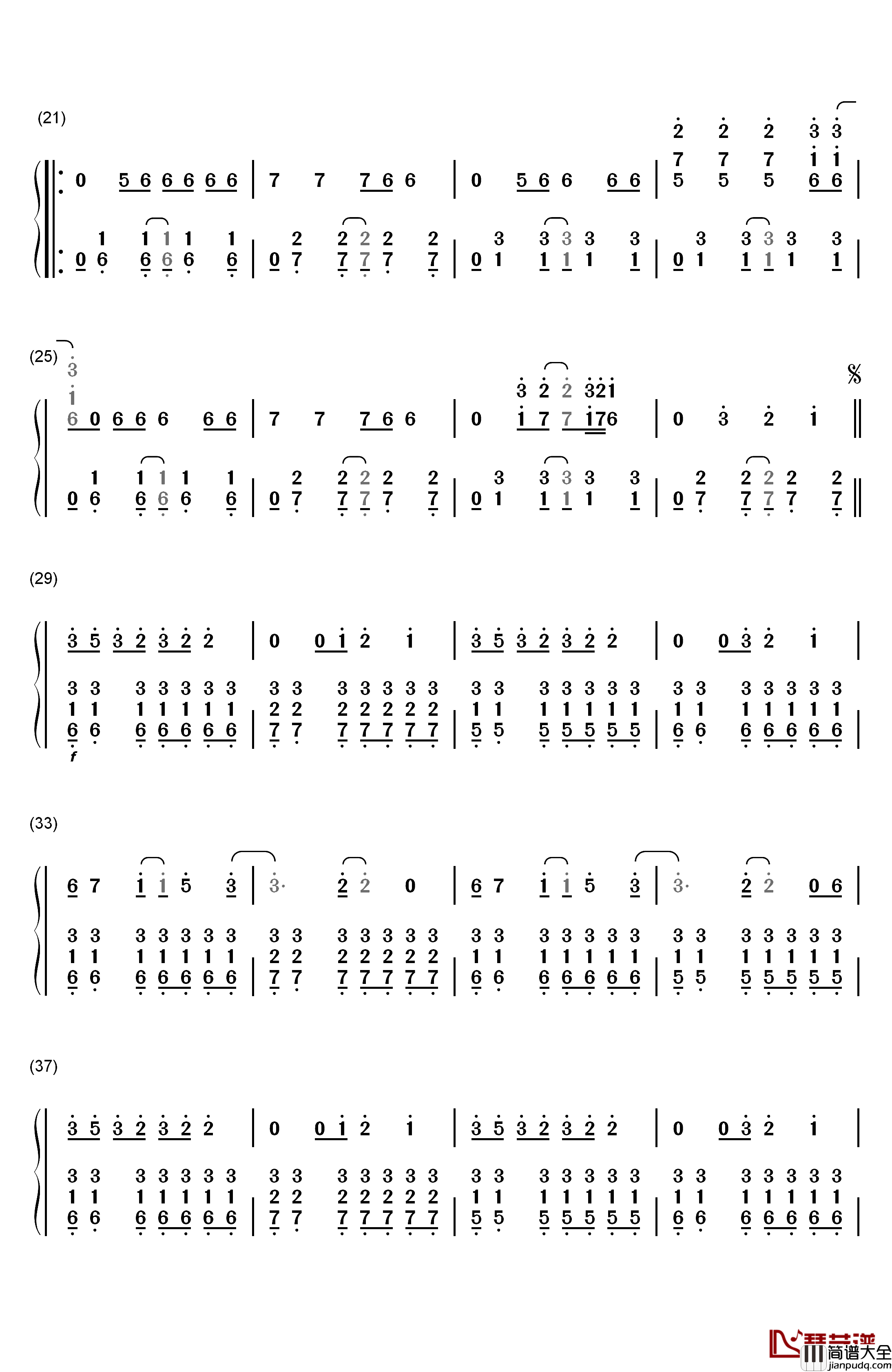 Stitches钢琴简谱_数字双手_Shawn_Mendes