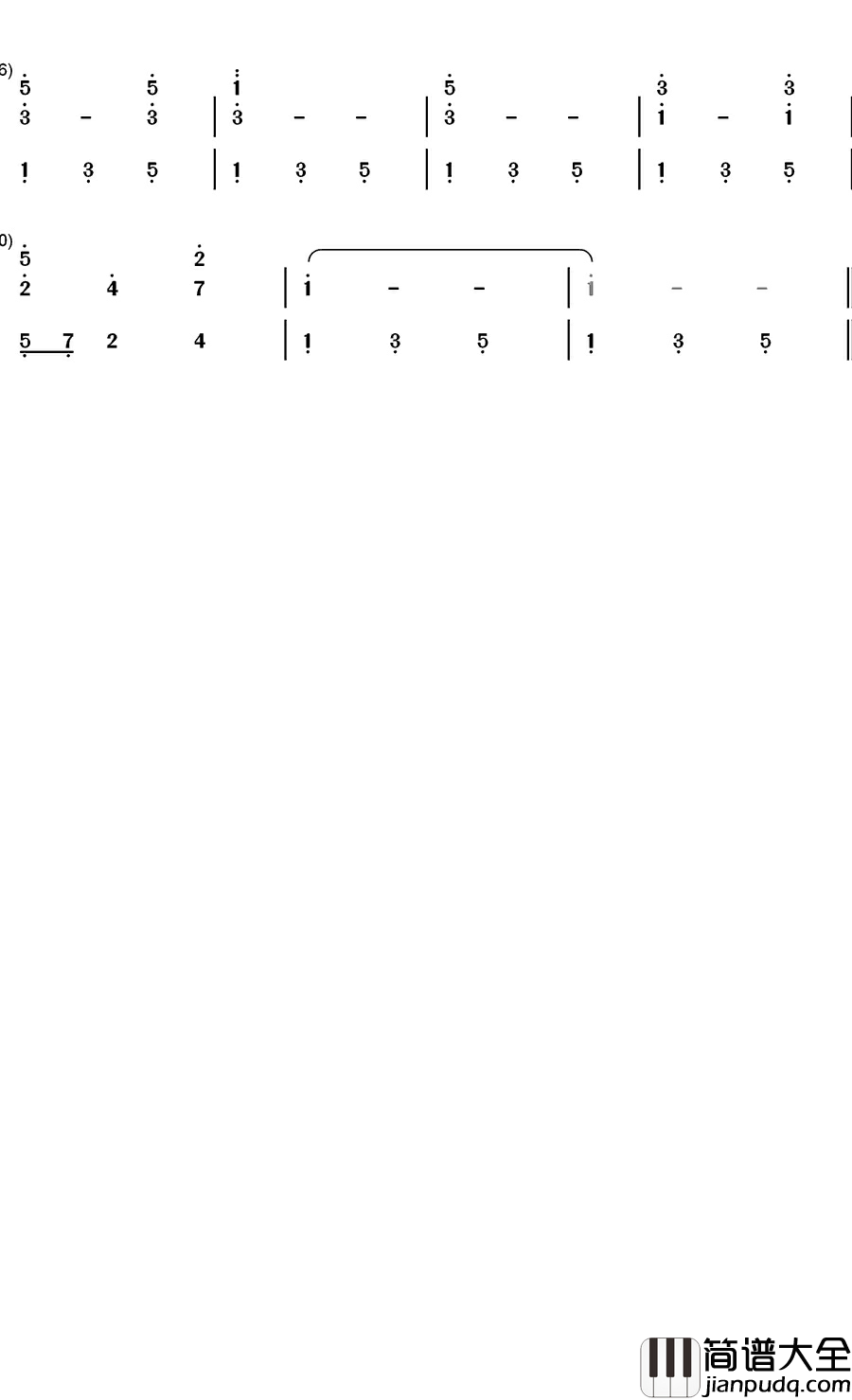 小小的歌钢琴简谱_数字双手_卡尔•车尔尼