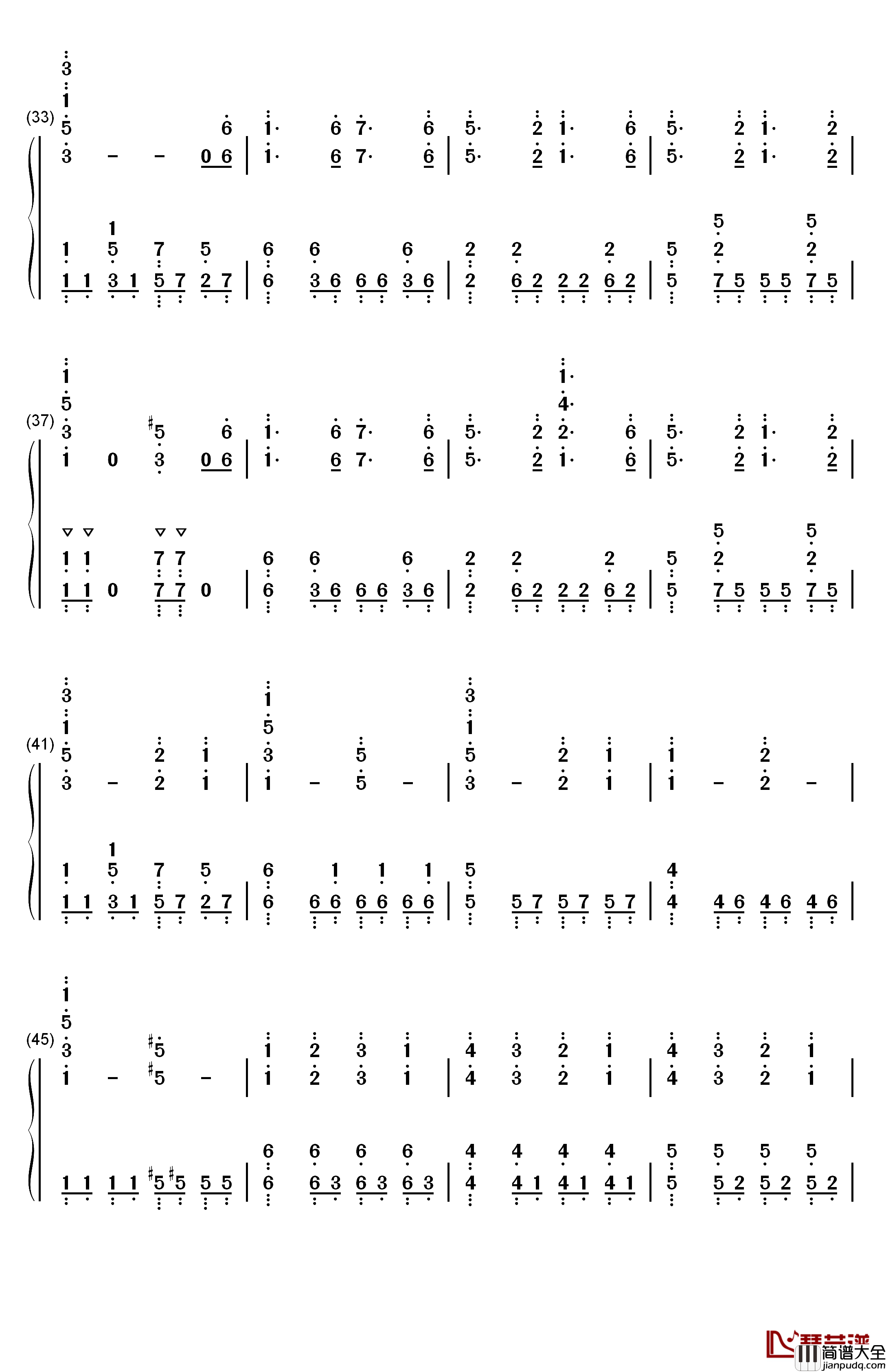 インフェルノ钢琴简谱_数字双手_Mrs._GREEN_APPLE