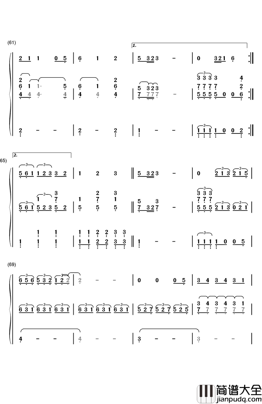 If_I_Ain’t_Got_You钢琴简谱_数字双手_Alicia_Keys