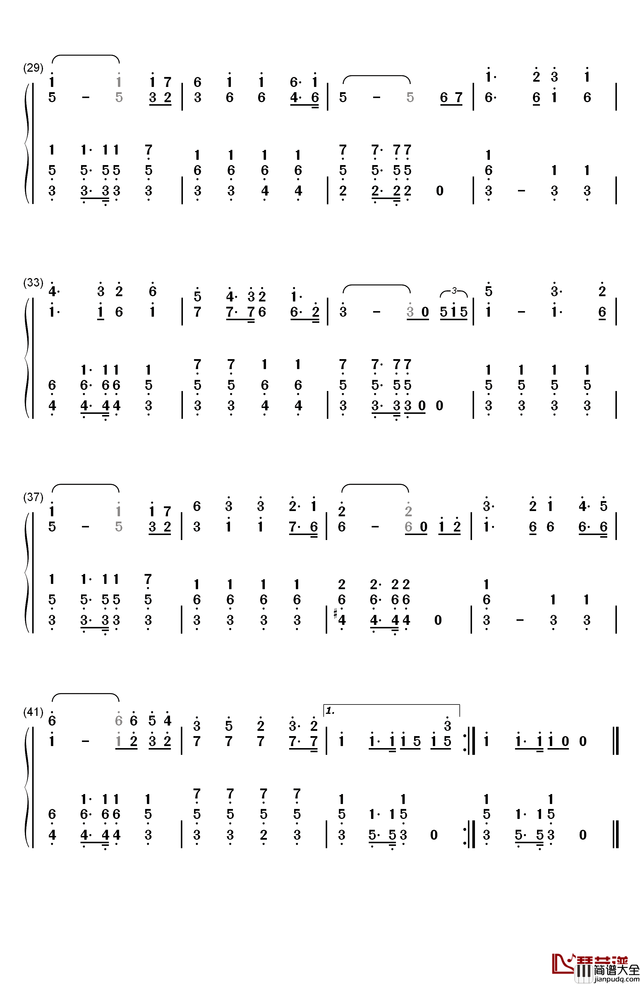 检阅进行曲钢琴简谱_数字双手_郑路