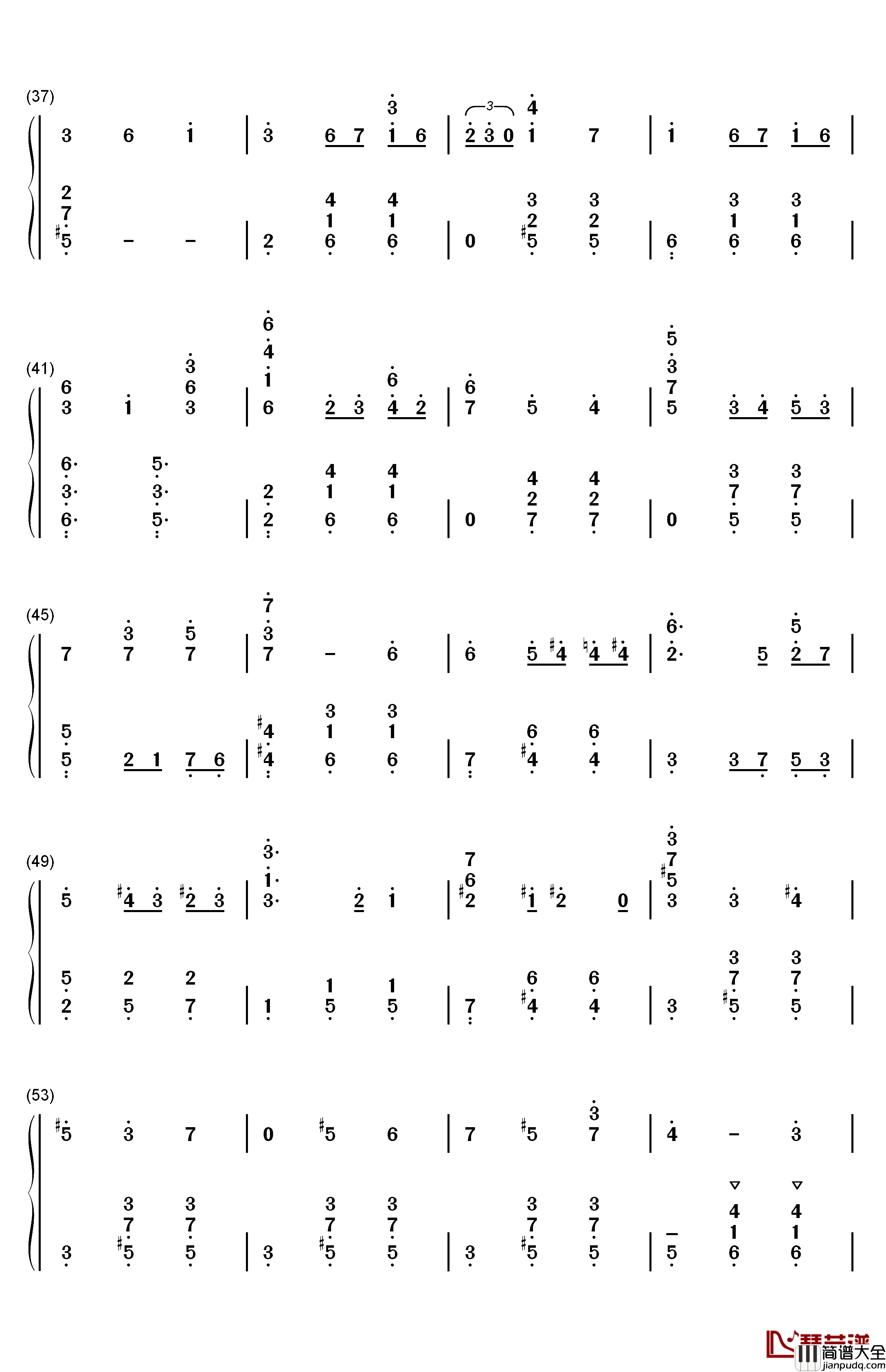人生的旋转木马钢琴简谱_数字双手_久石让