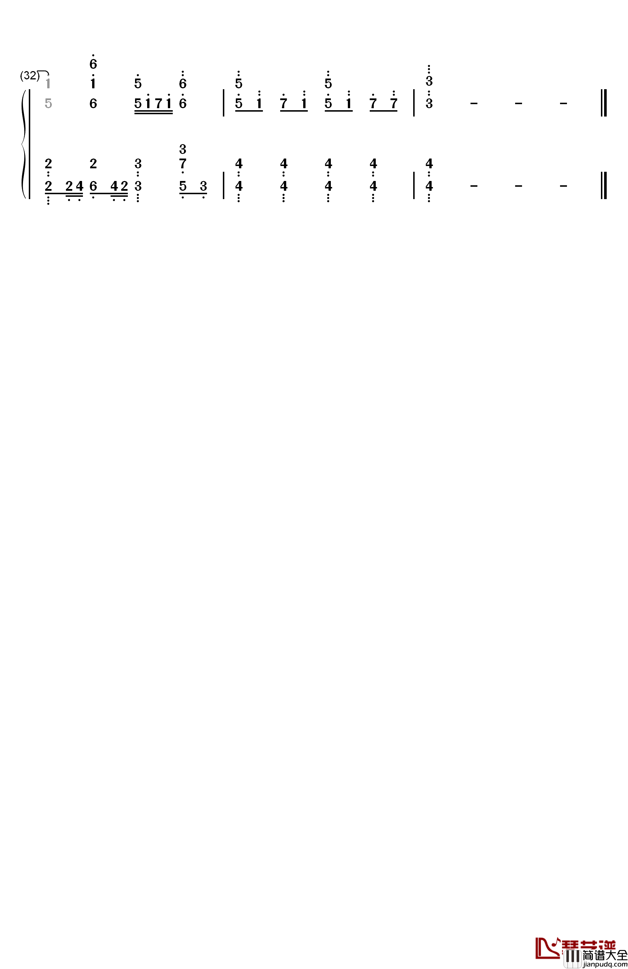 グレイ钢琴简谱_数字双手_sajou_no_hana