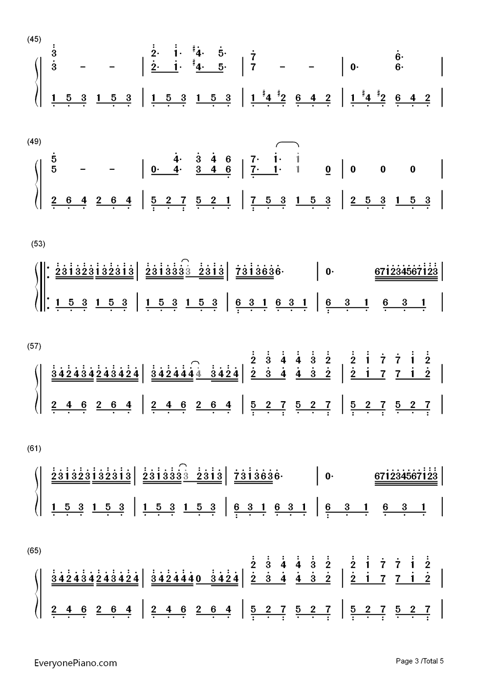 克劳汀幻想曲钢琴简谱_数字双手_马克西姆