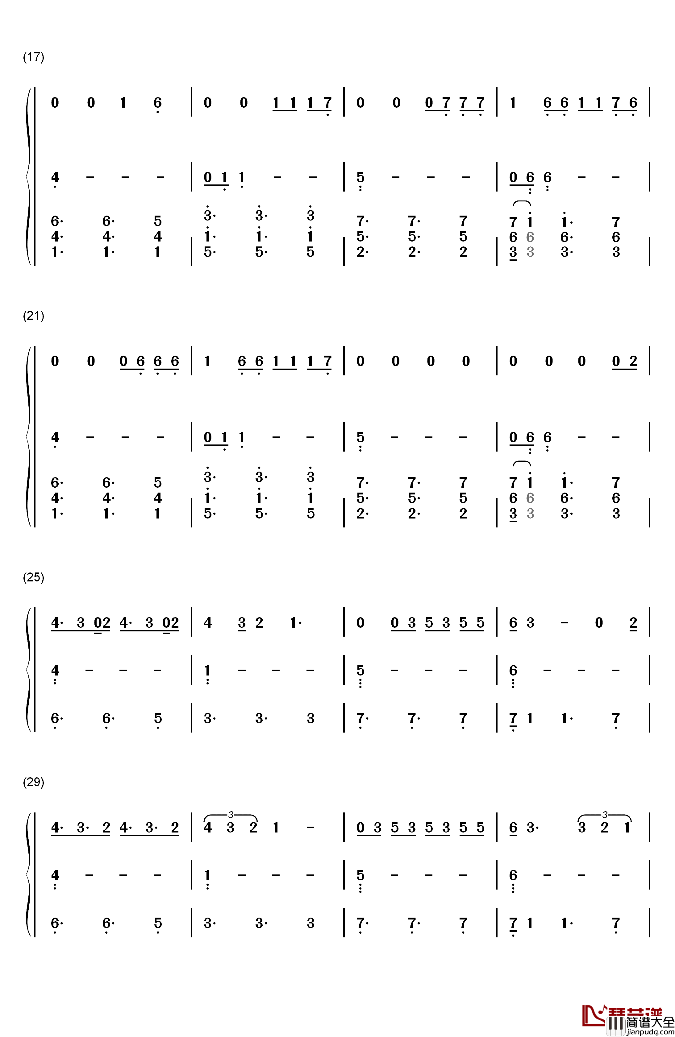 Dont_Let_Me_Down(三声部)钢琴简谱_数字双手_The_Chainsmokers