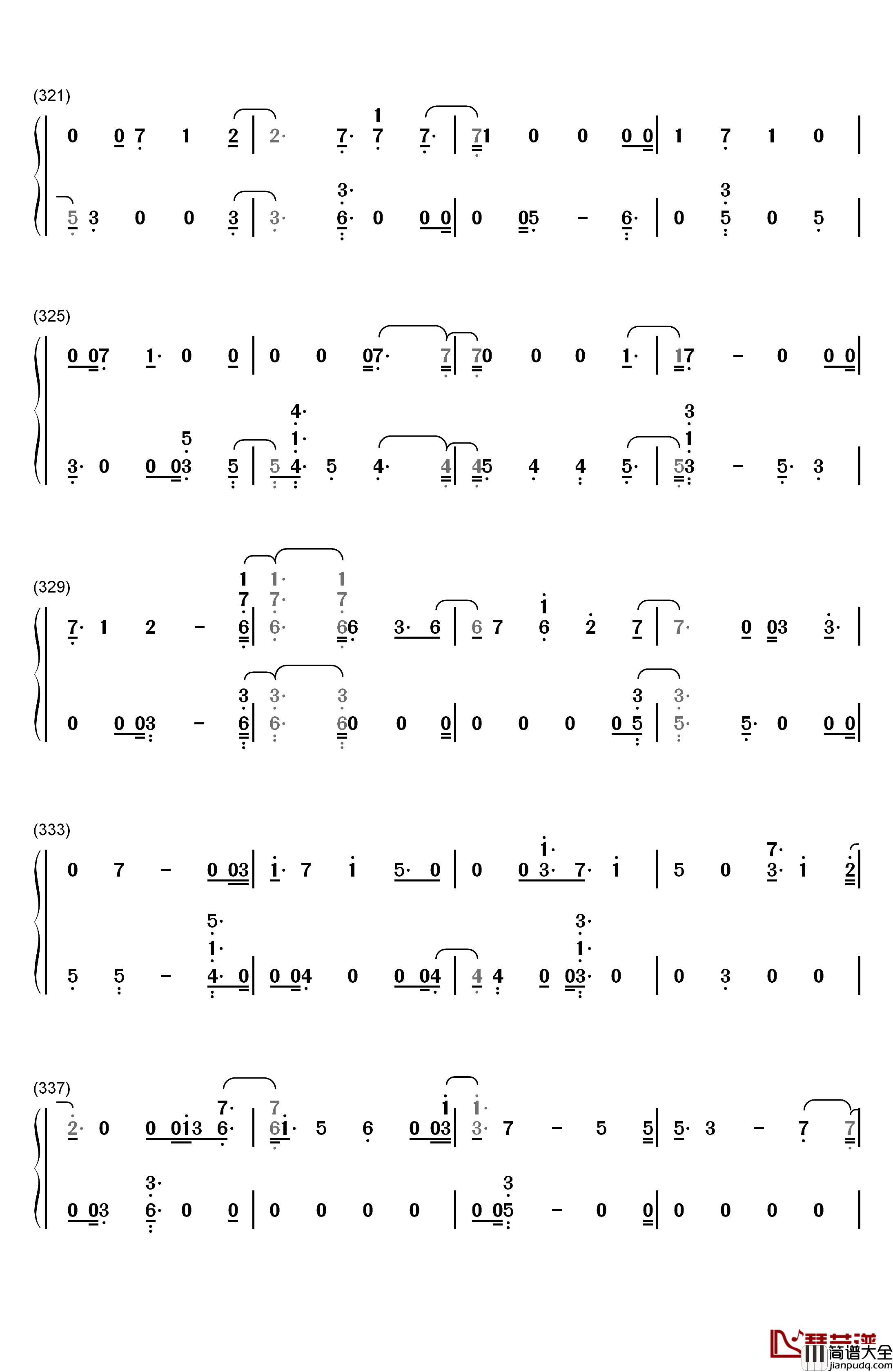 Crystal_Snow钢琴简谱_数字双手_防弹少年团