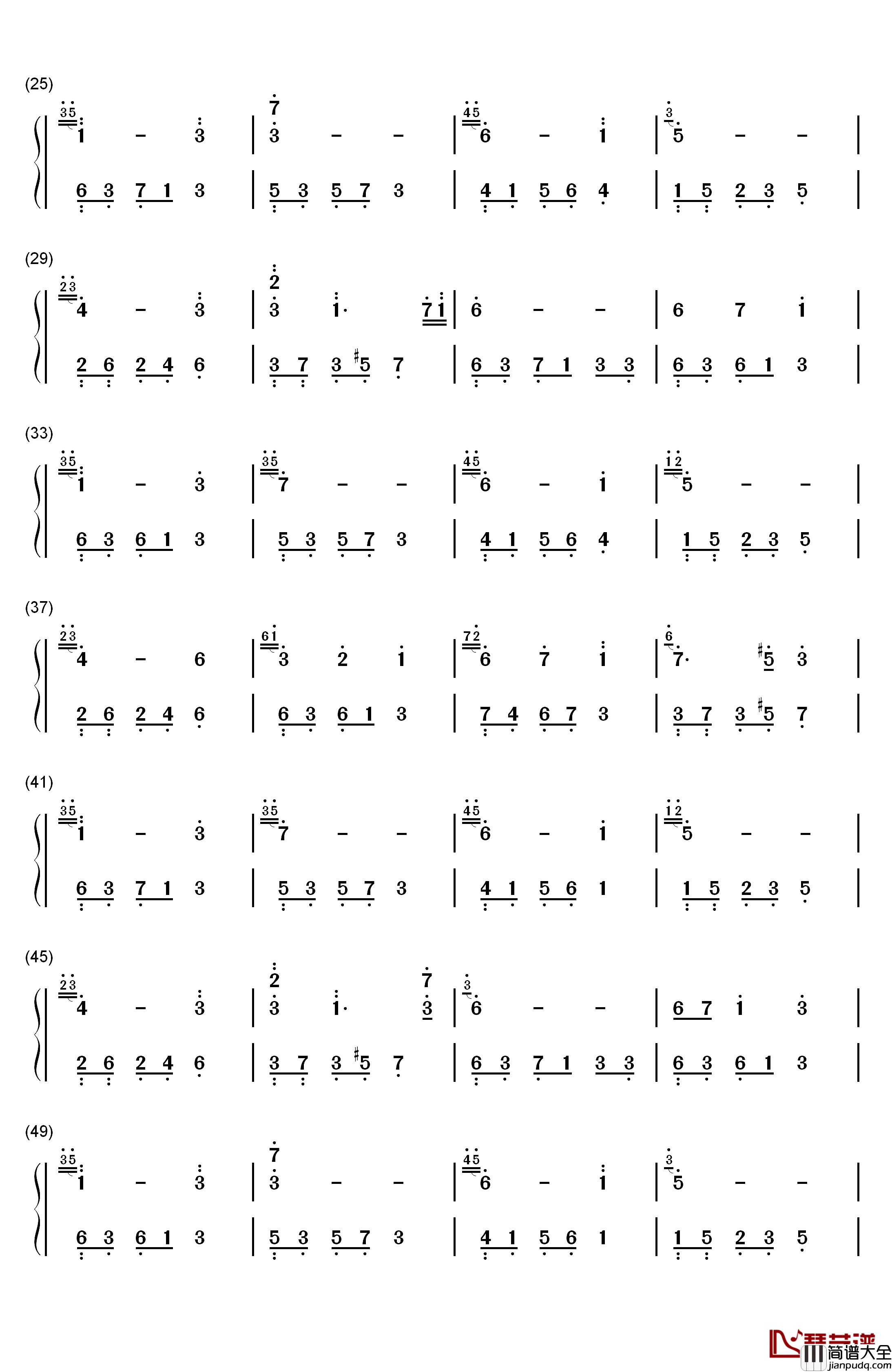夜的钢琴曲_20钢琴简谱_数字双手_石进