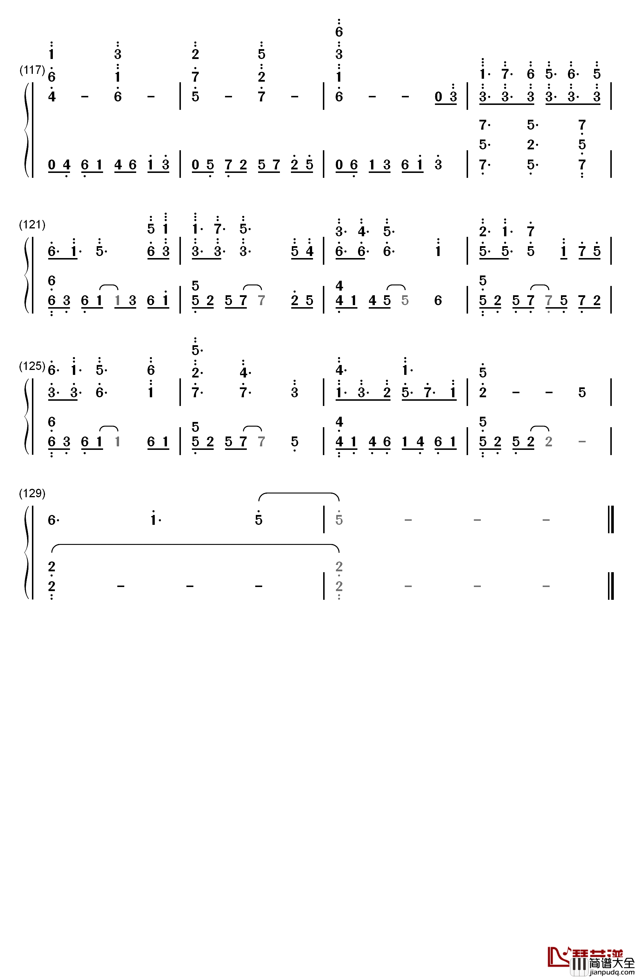 Dear钢琴简谱_数字双手_初音未来_19's_Sound_Factory