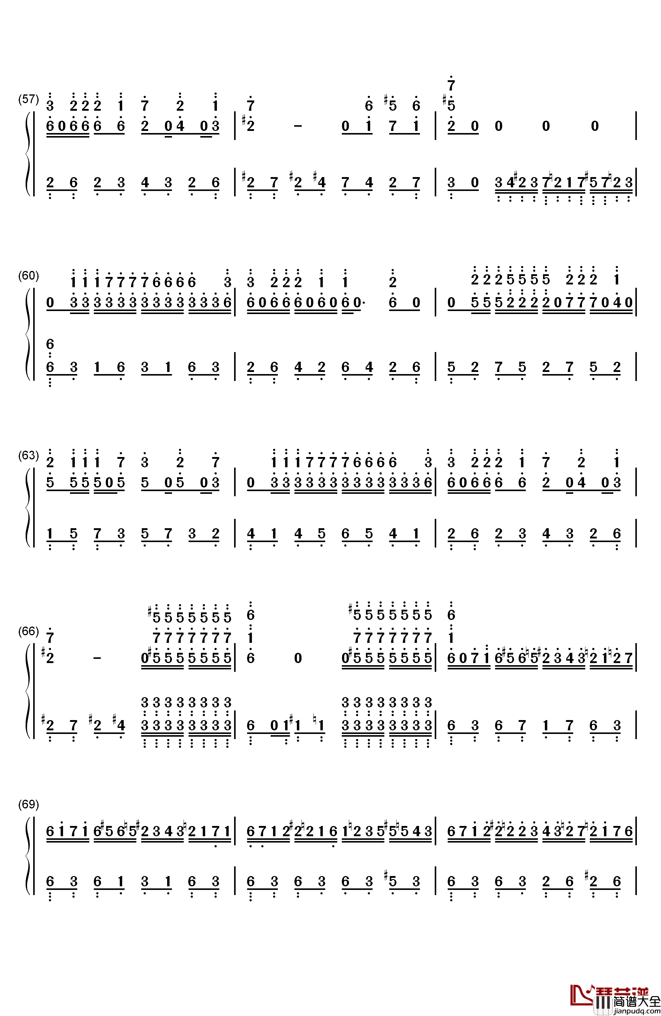 克罗地亚第二号狂想曲钢琴简谱_数字双手_ELLOCZ