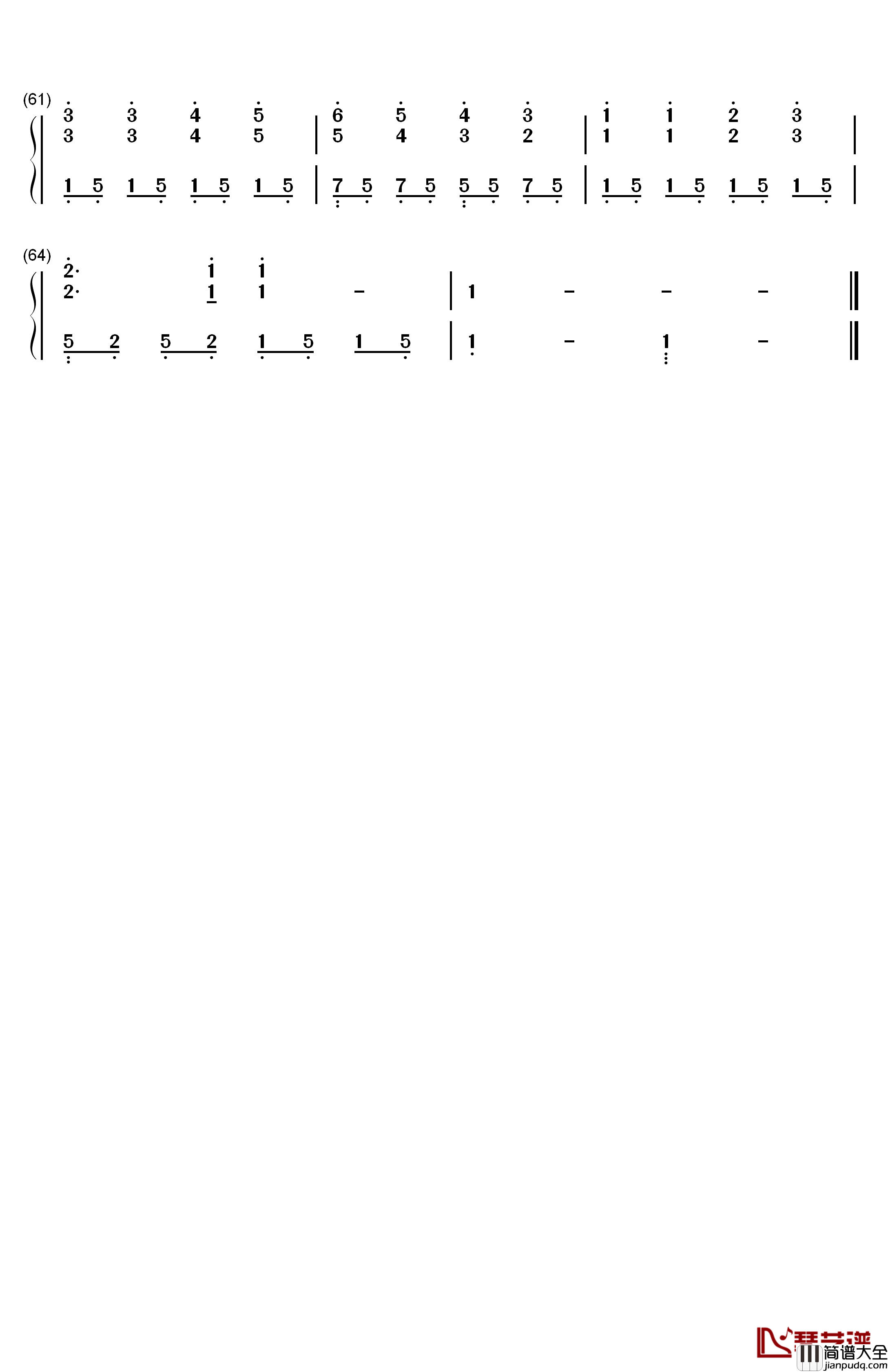 欢乐颂钢琴简谱_数字双手_理查德克莱德曼