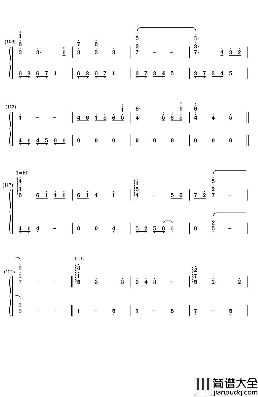 风の街へ钢琴简谱_数字双手_FictionJunction_KEIKO
