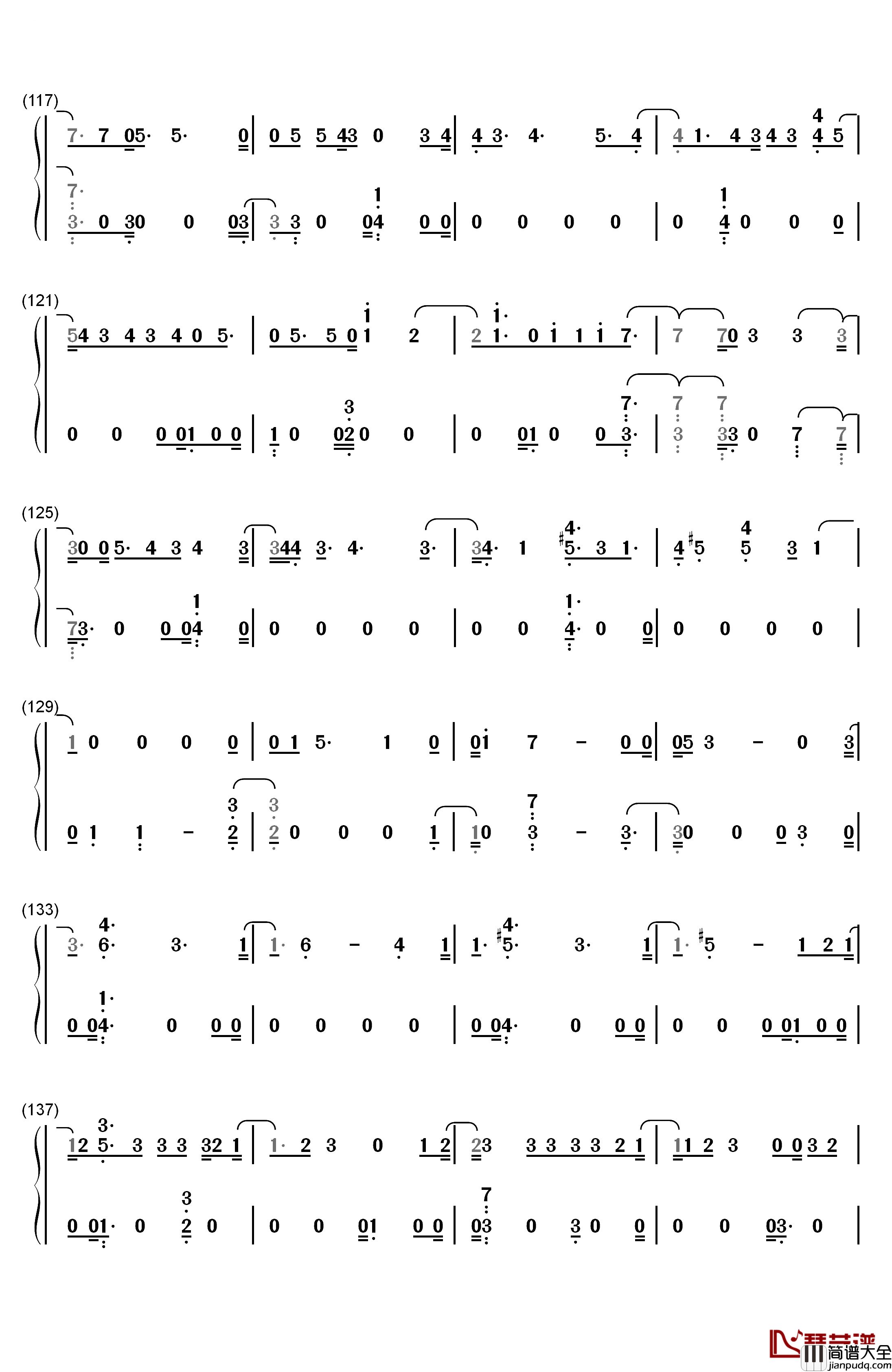 CALLING_YOU钢琴简谱_数字双手_Highlight