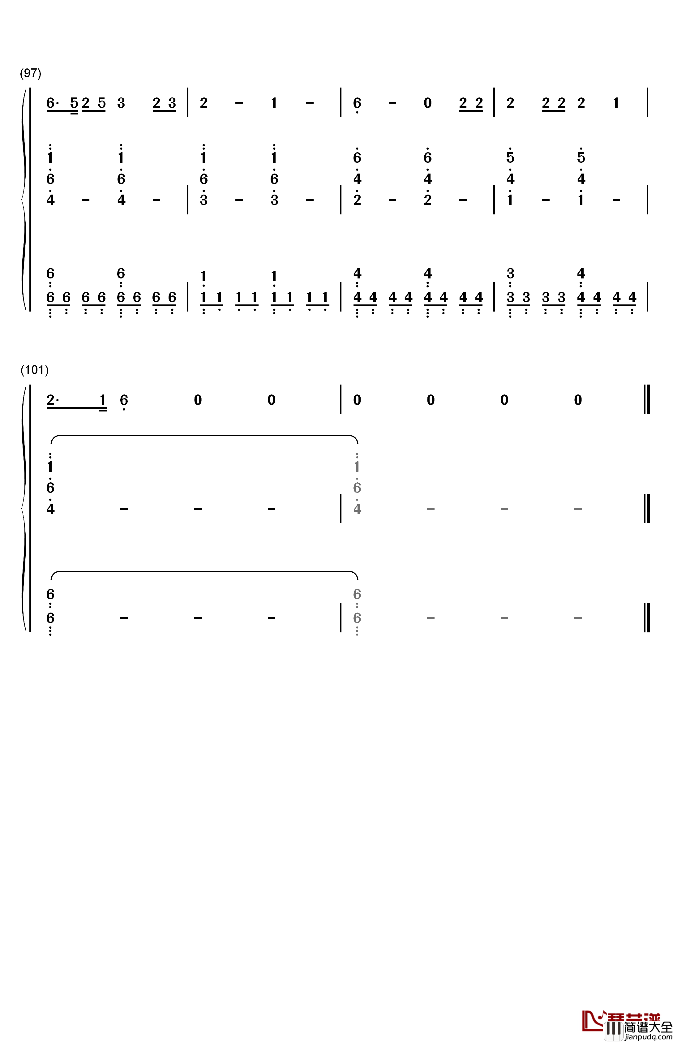 Roi钢琴简谱_数字双手_Bilal_Hassani
