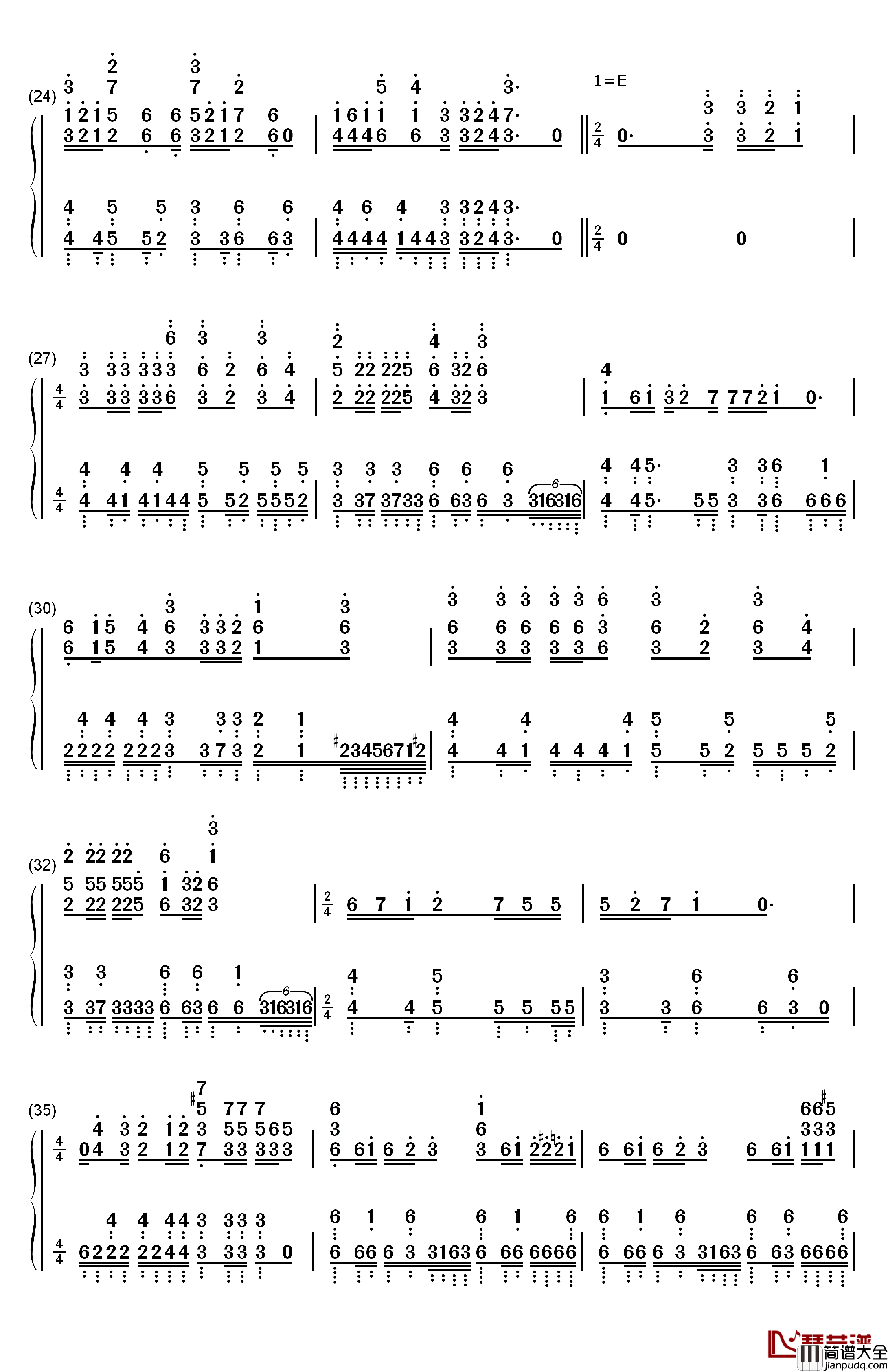 Amadeus钢琴简谱_数字双手_伊藤香奈子