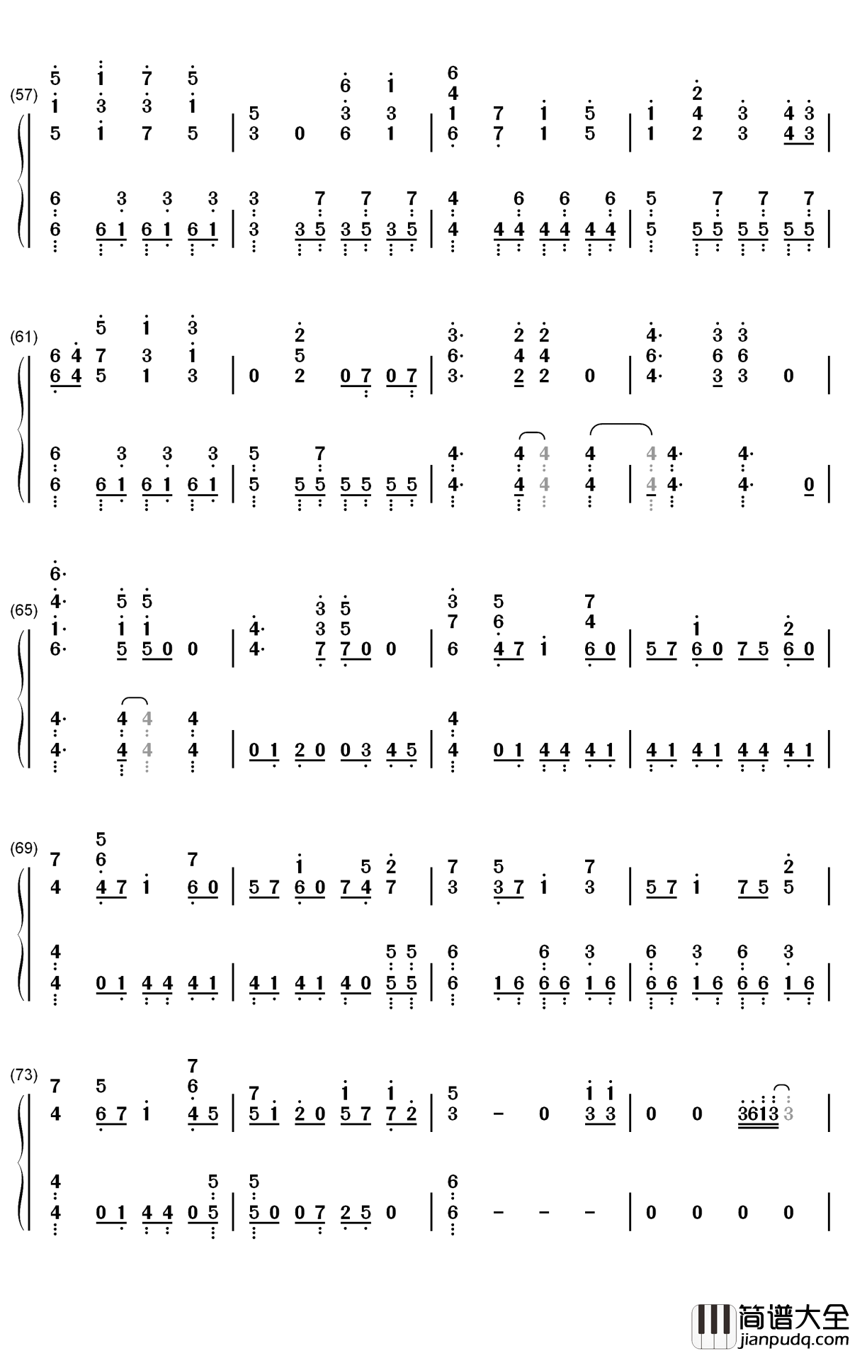 One_Day_Sky钢琴简谱_数字双手_铃木このみ