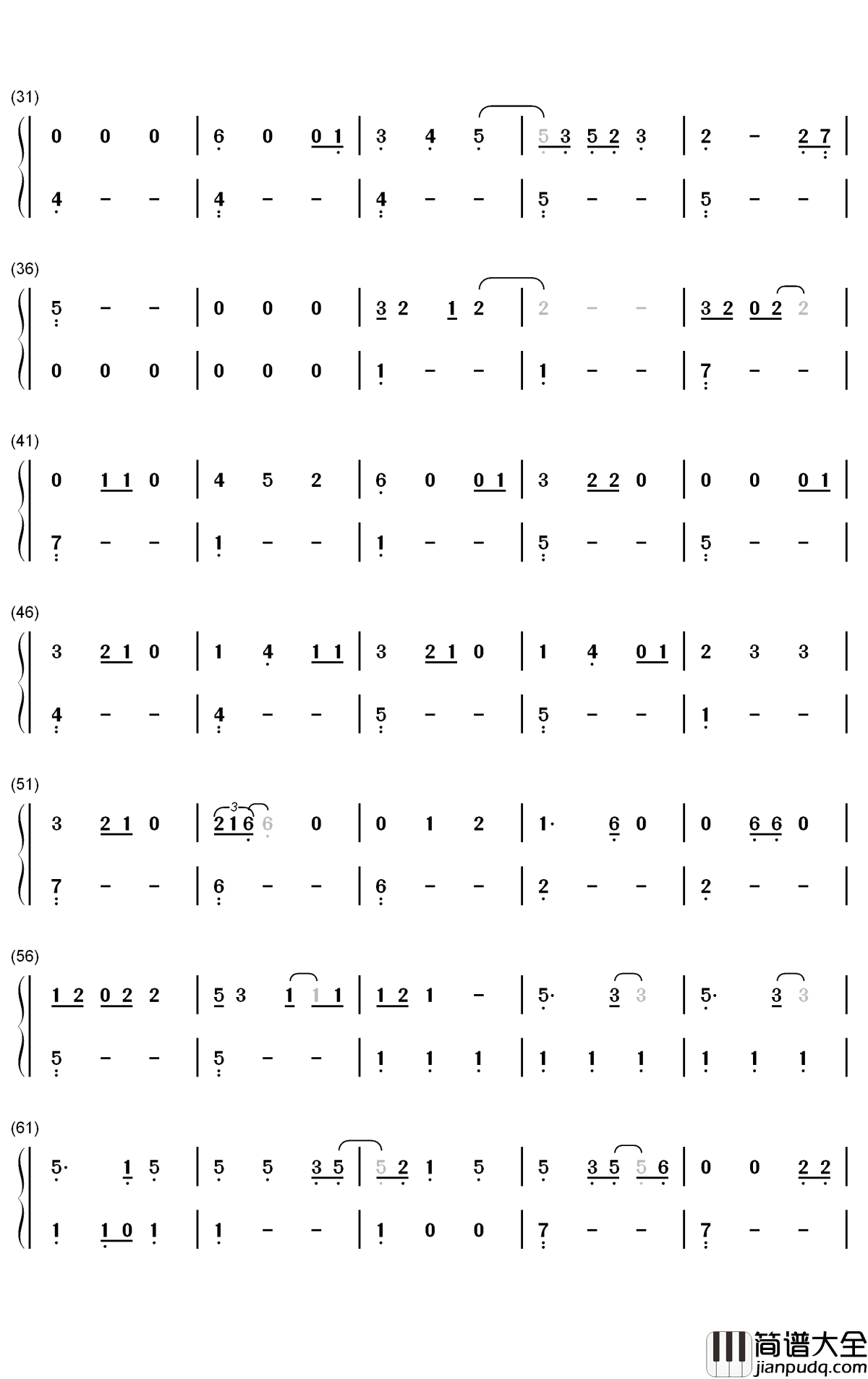 Beautiful_Crazy钢琴简谱_数字双手_Luke_Combs