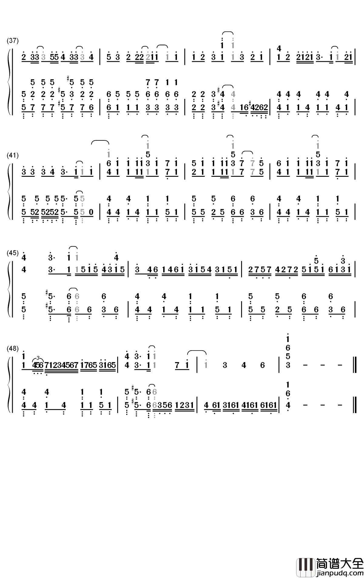 First_Drop钢琴简谱_数字双手_Halca
