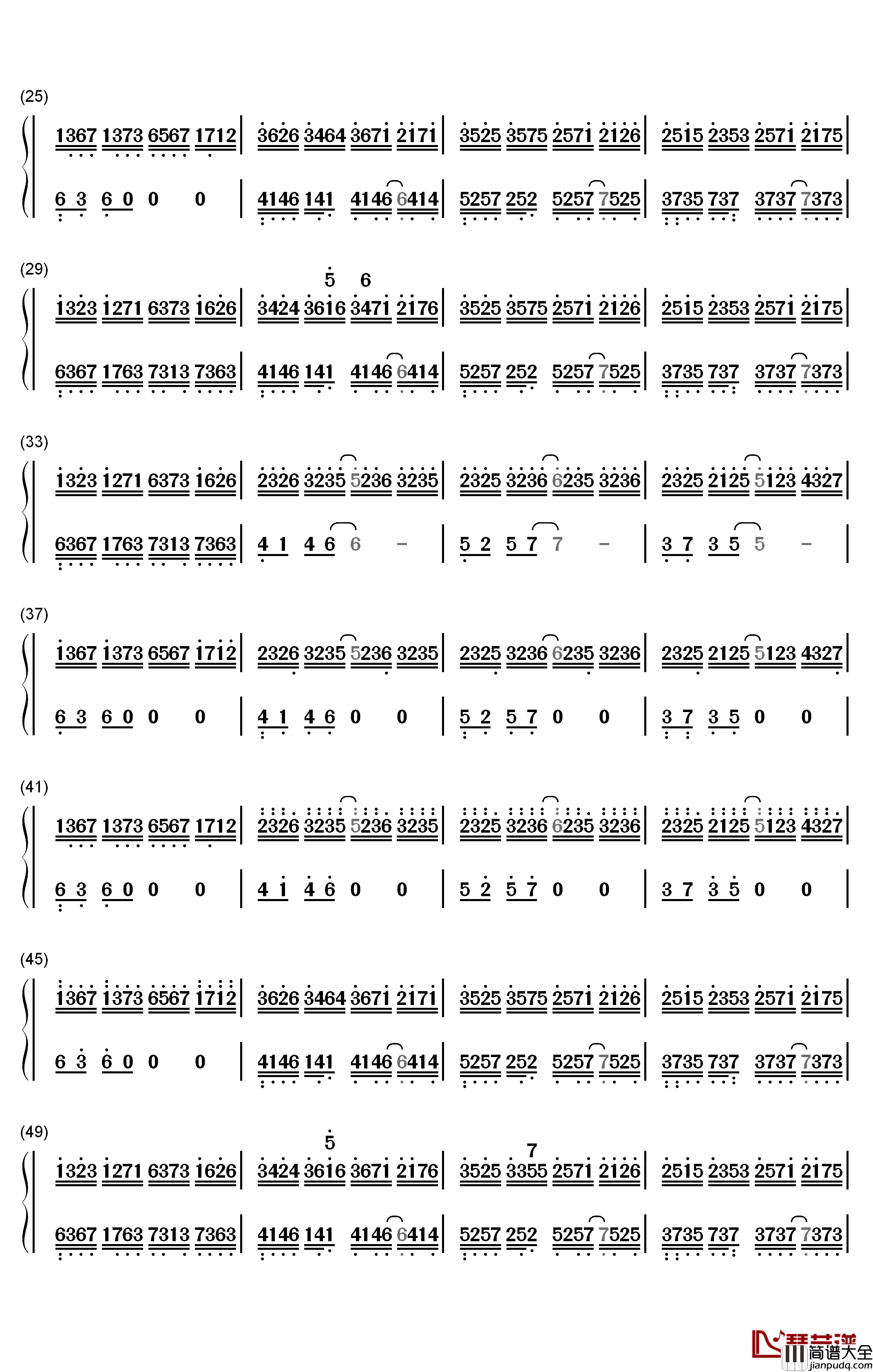 Somnambulating钢琴简谱_数字双手_羽肿