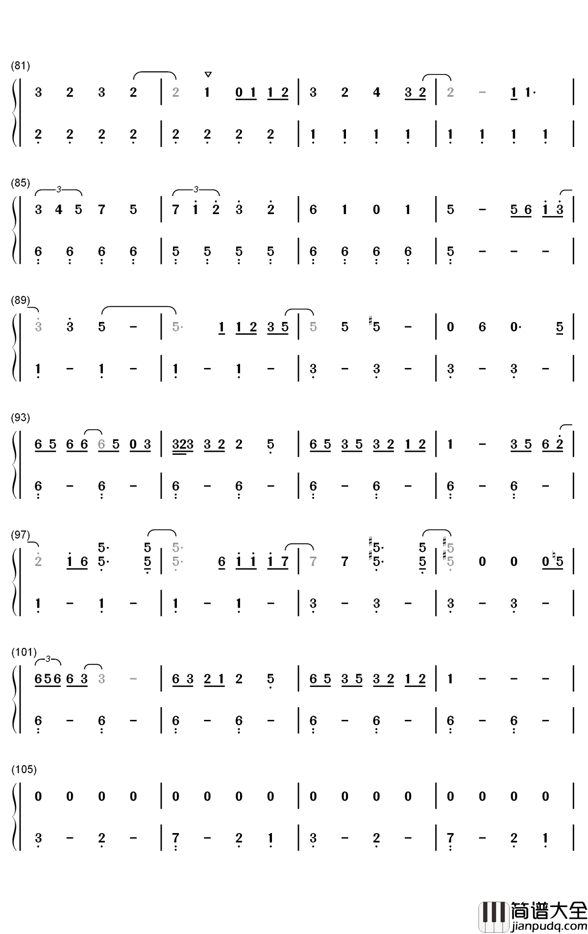 POV钢琴简谱_数字双手_Ariana_Grande