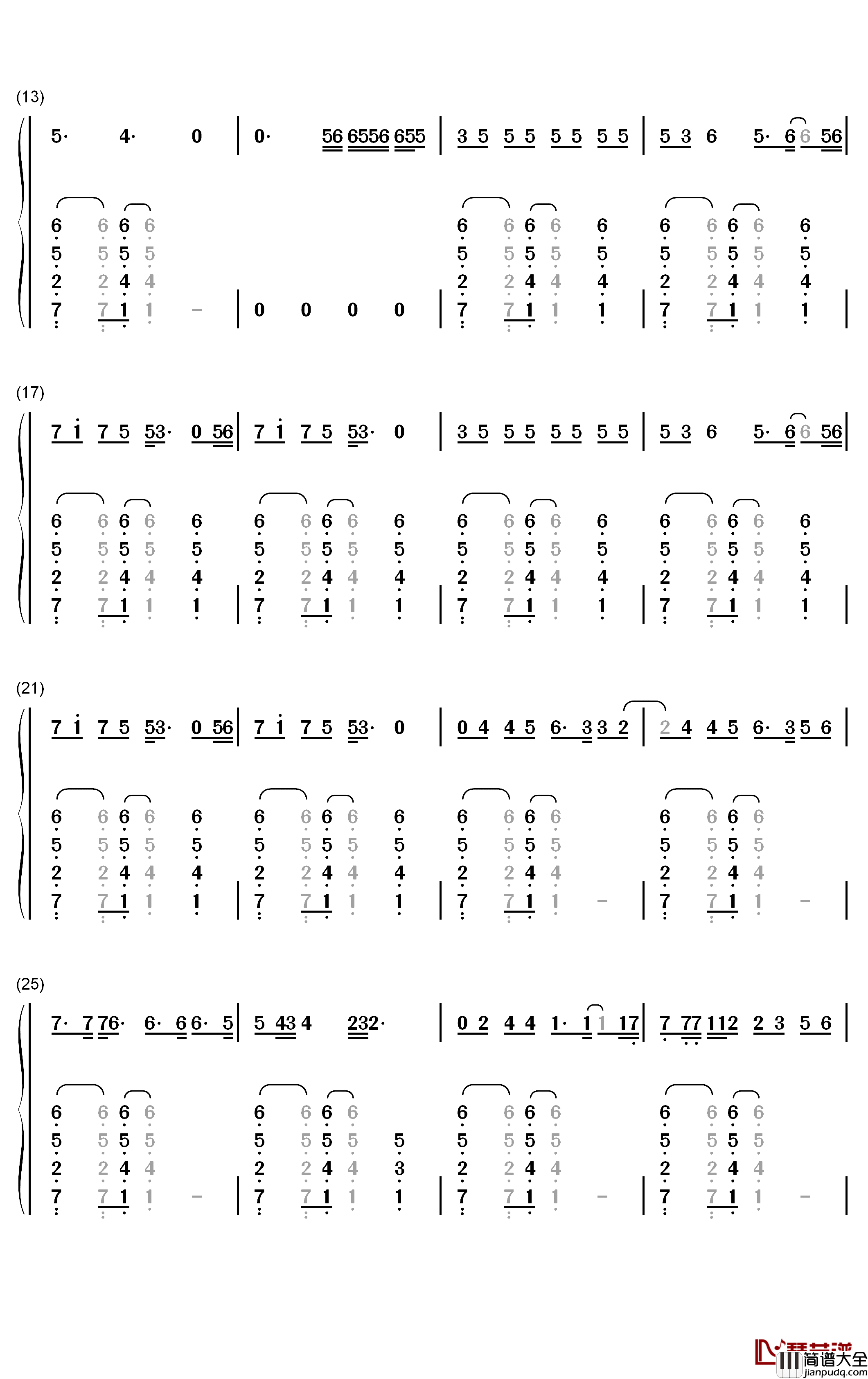 Girl_friend钢琴简谱_数字双手_Charlie_Puth
