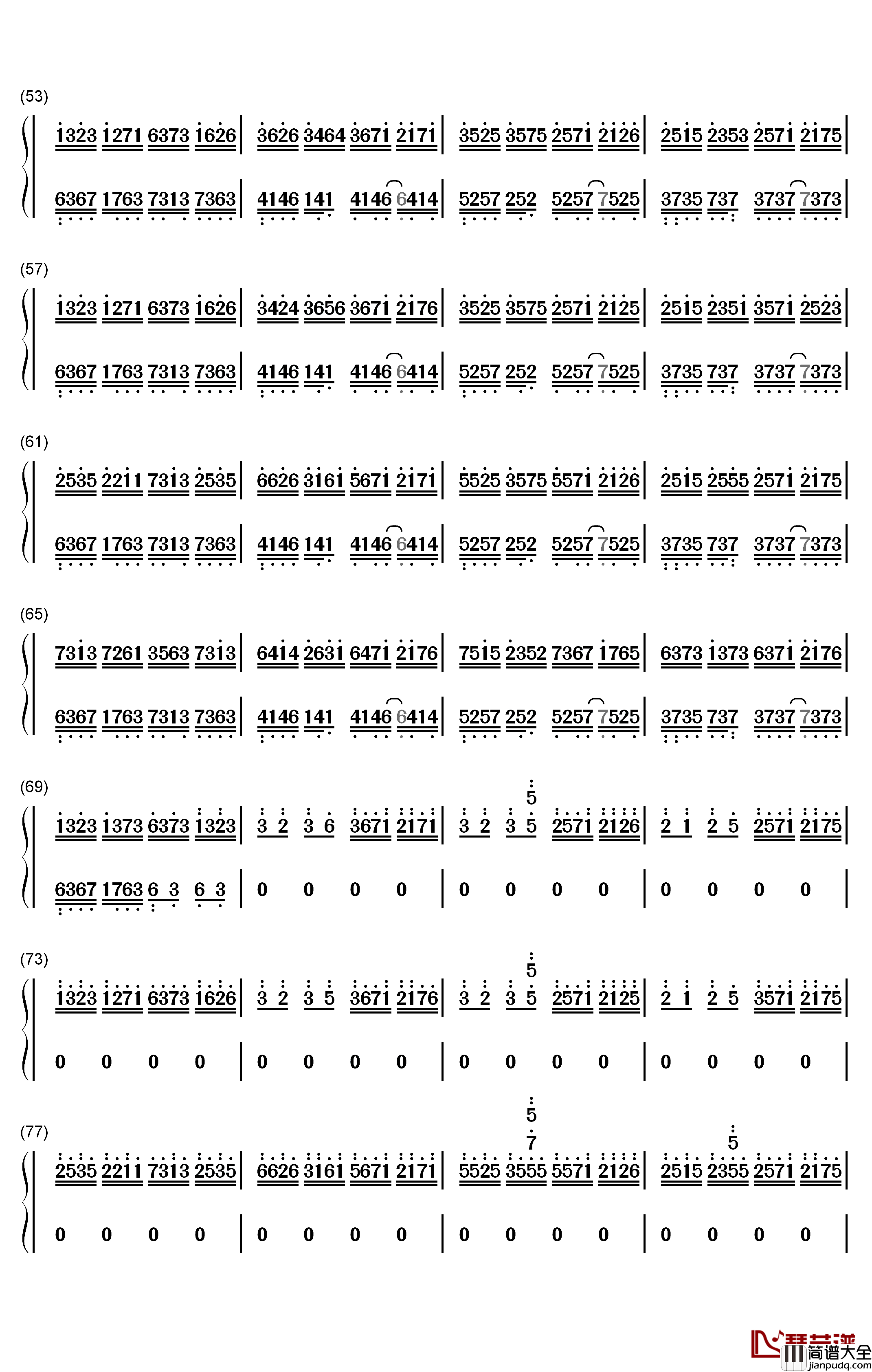Somnambulating钢琴简谱_数字双手_羽肿