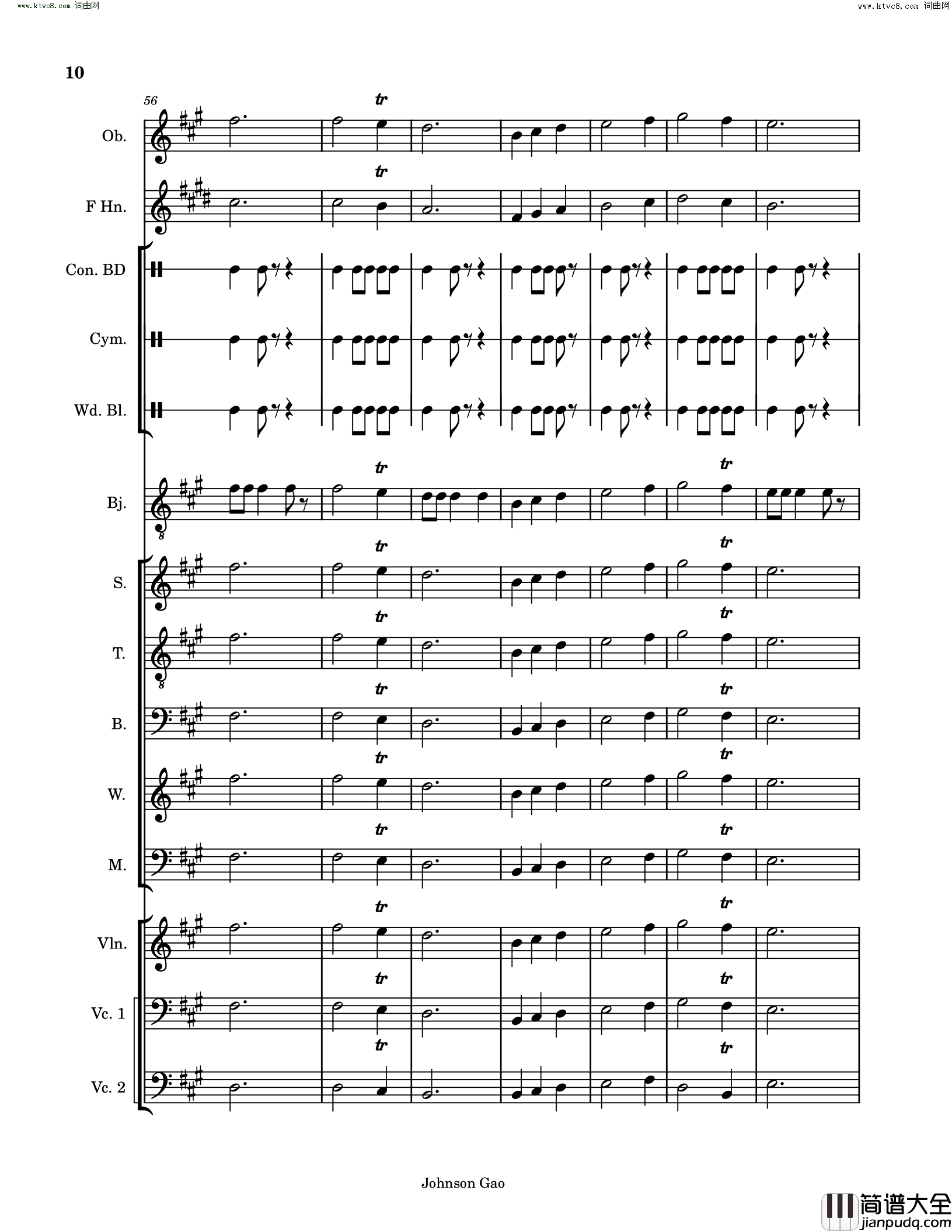 大风歌简谱_Johnson_Gao曲谱