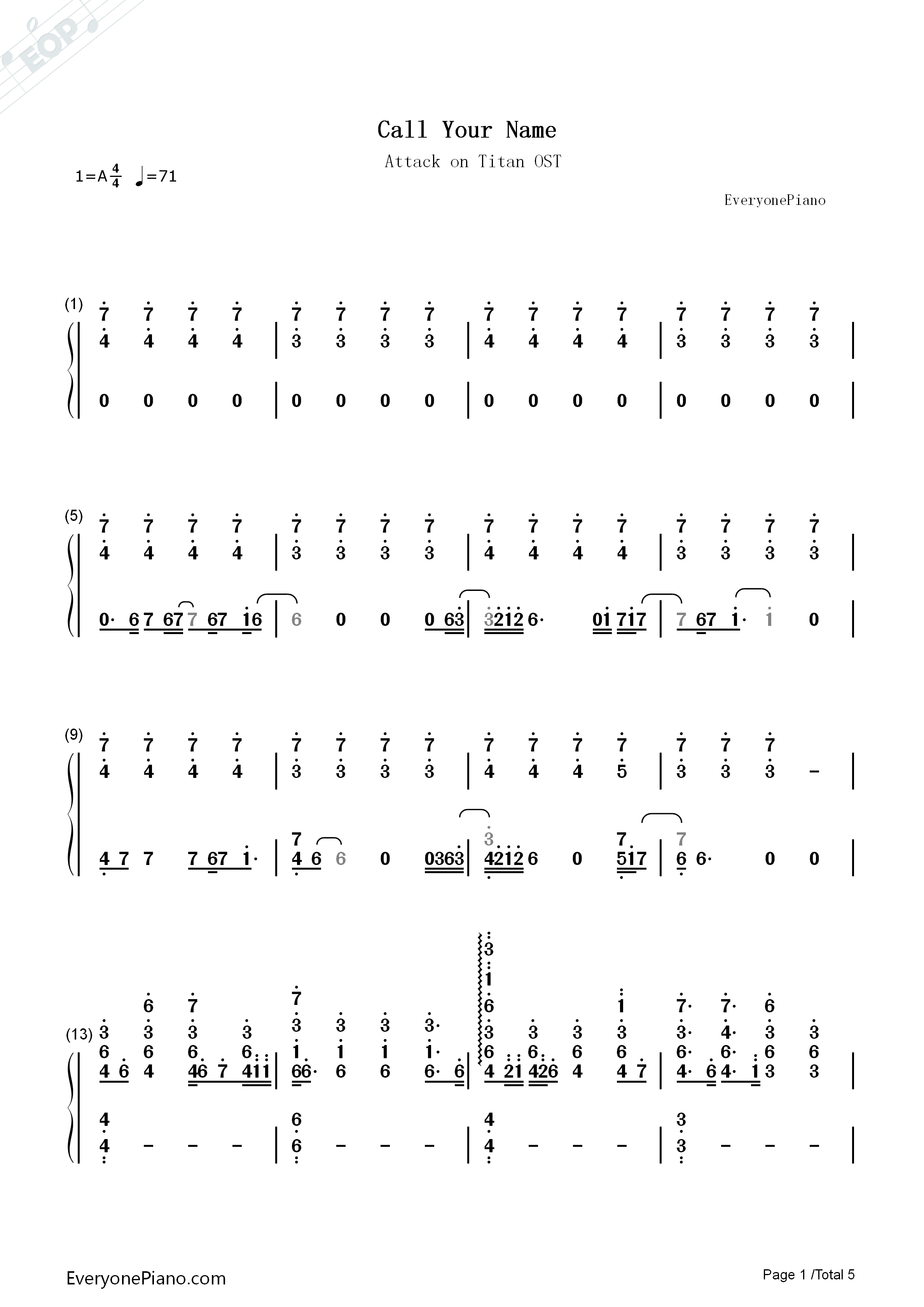 Call_your_name钢琴简谱_mpi_&_CASG演唱